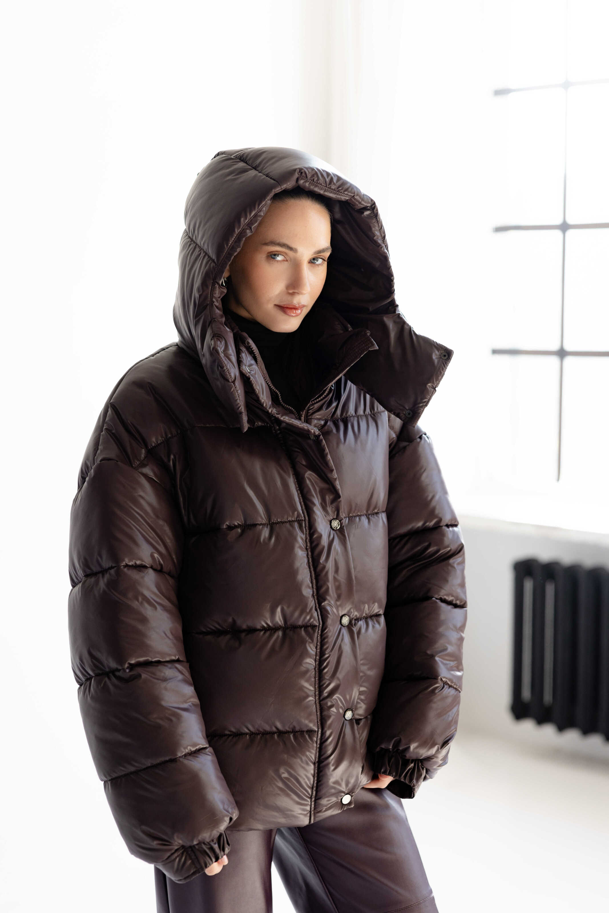 Oversized Puffer Jacket Chocolate