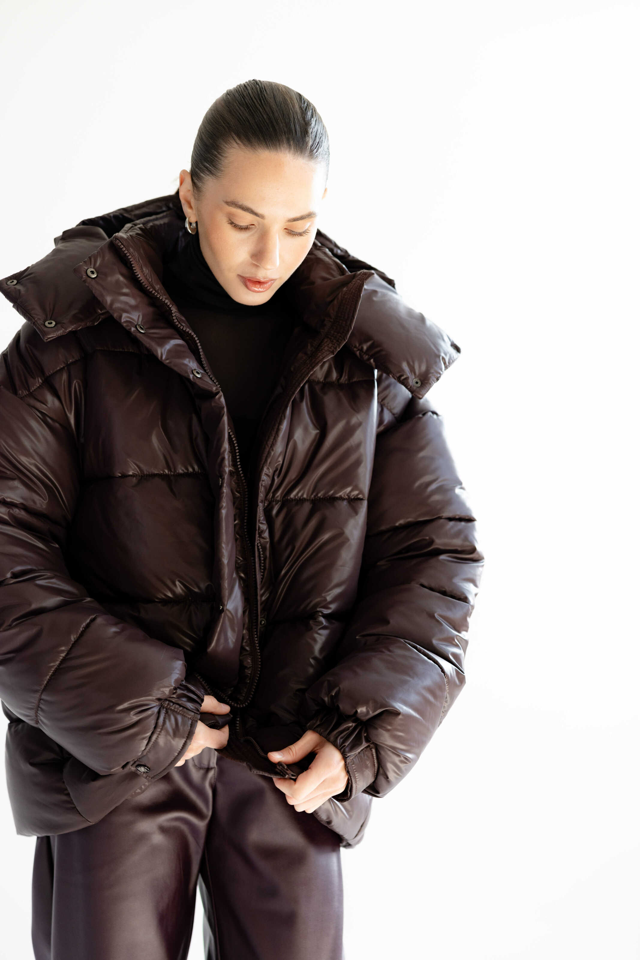 Oversized Puffer Jacket Chocolate