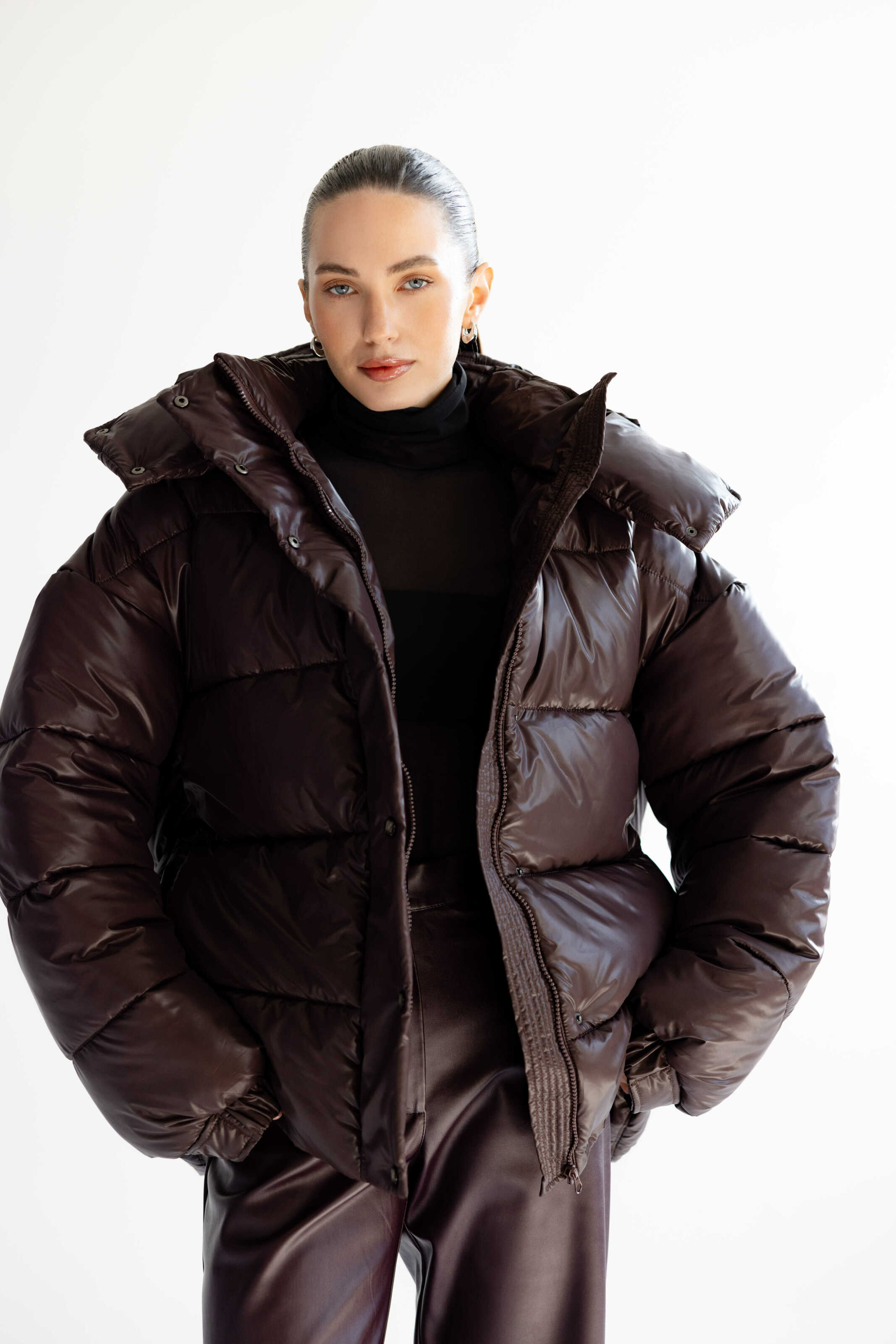 Oversized Puffer Jacket Chocolate