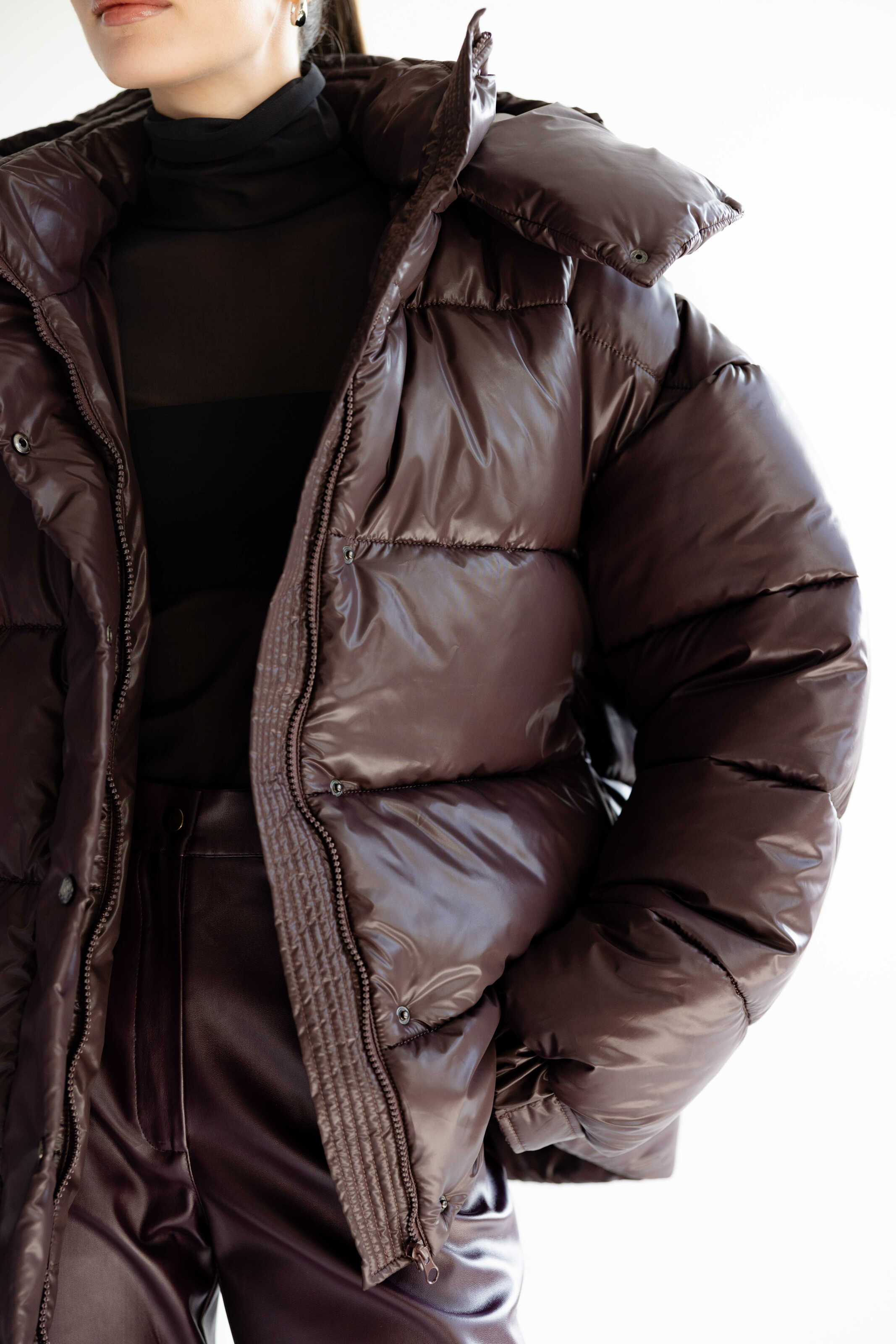 Oversized Puffer Jacket Chocolate