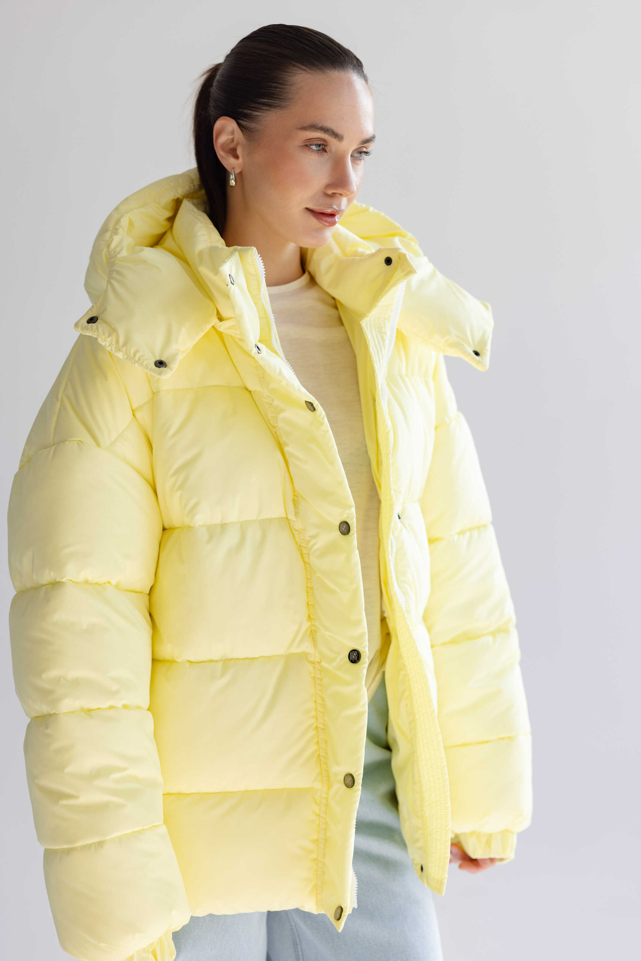 Oversized Puffer Jacket Yellow