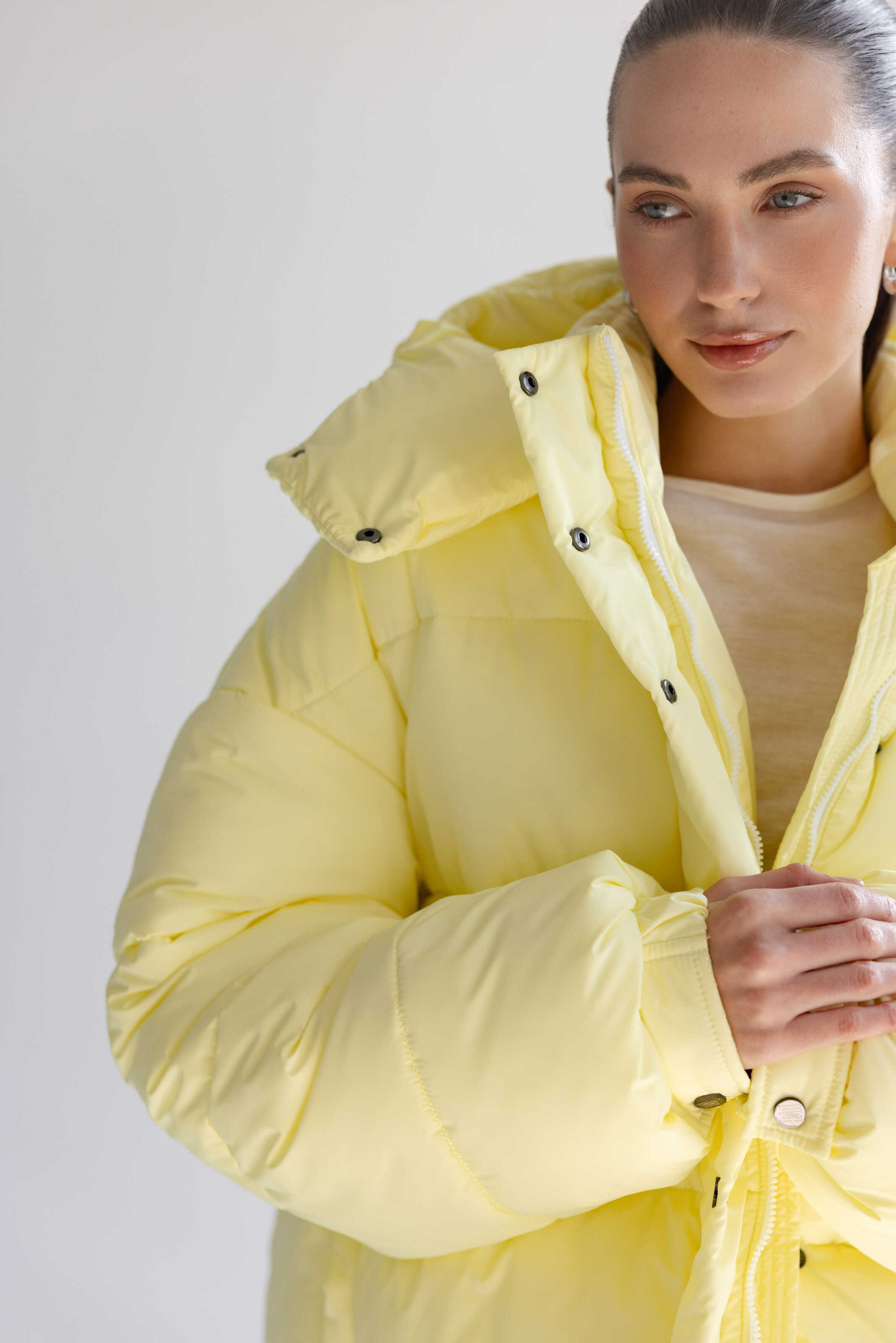 Oversized Puffer Jacket Yellow