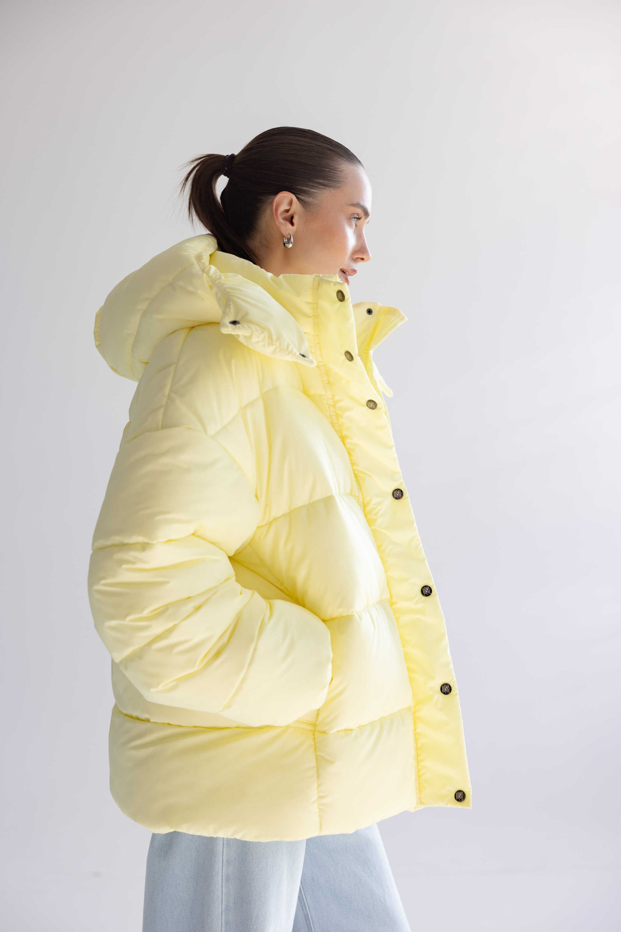 Oversized Puffer Jacket Yellow
