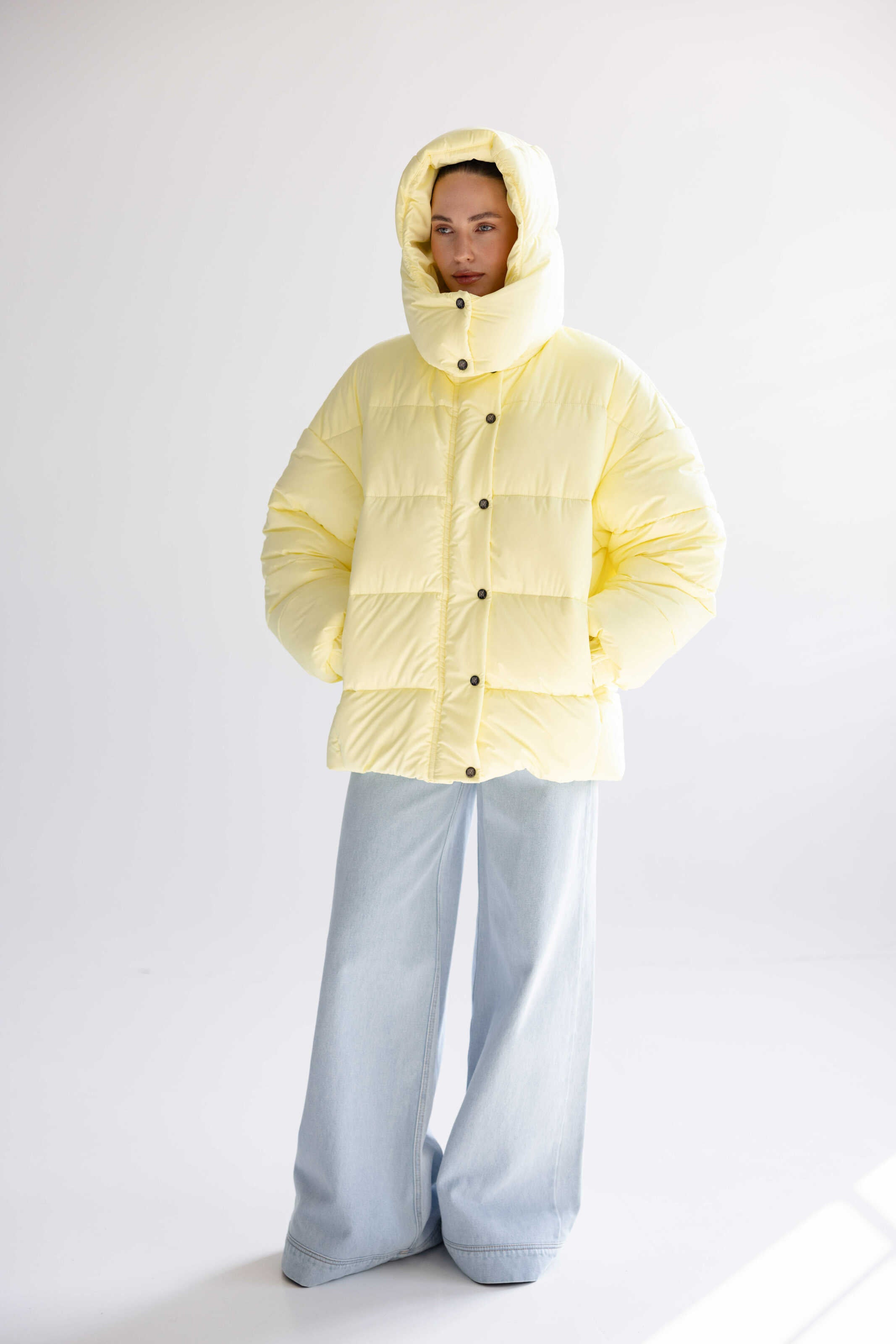 Oversized Puffer Jacket Yellow