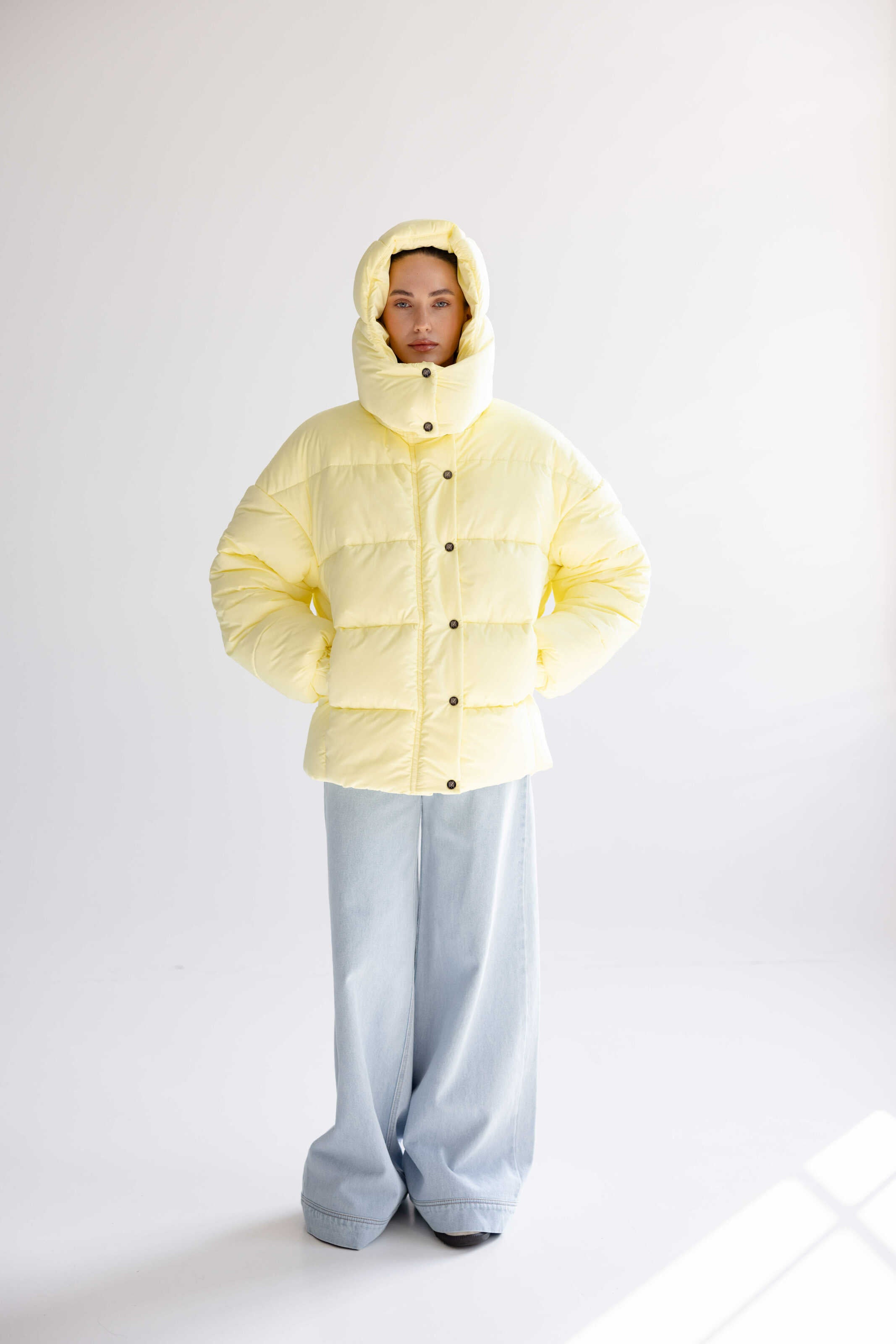 Oversized Puffer Jacket Yellow