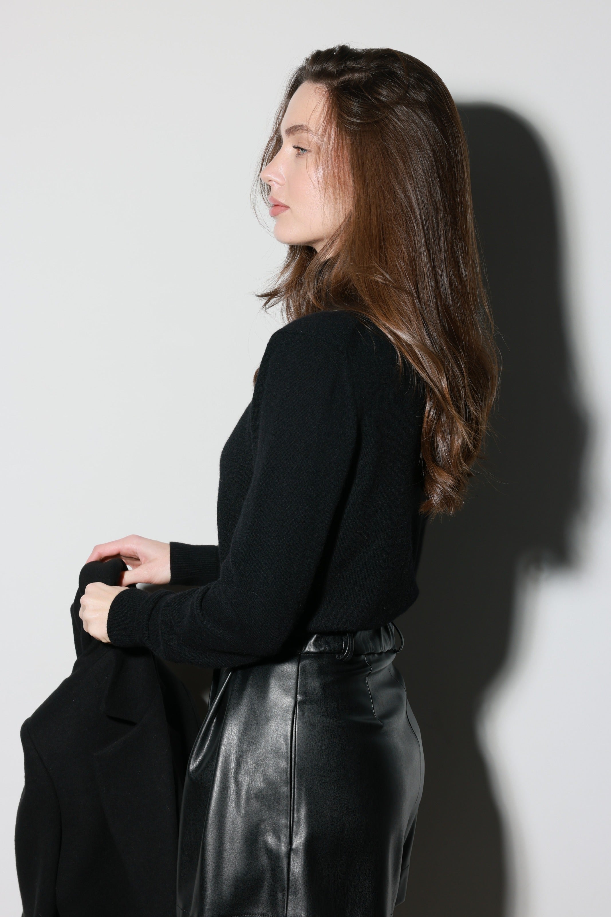 Black Faux Leather Shorts