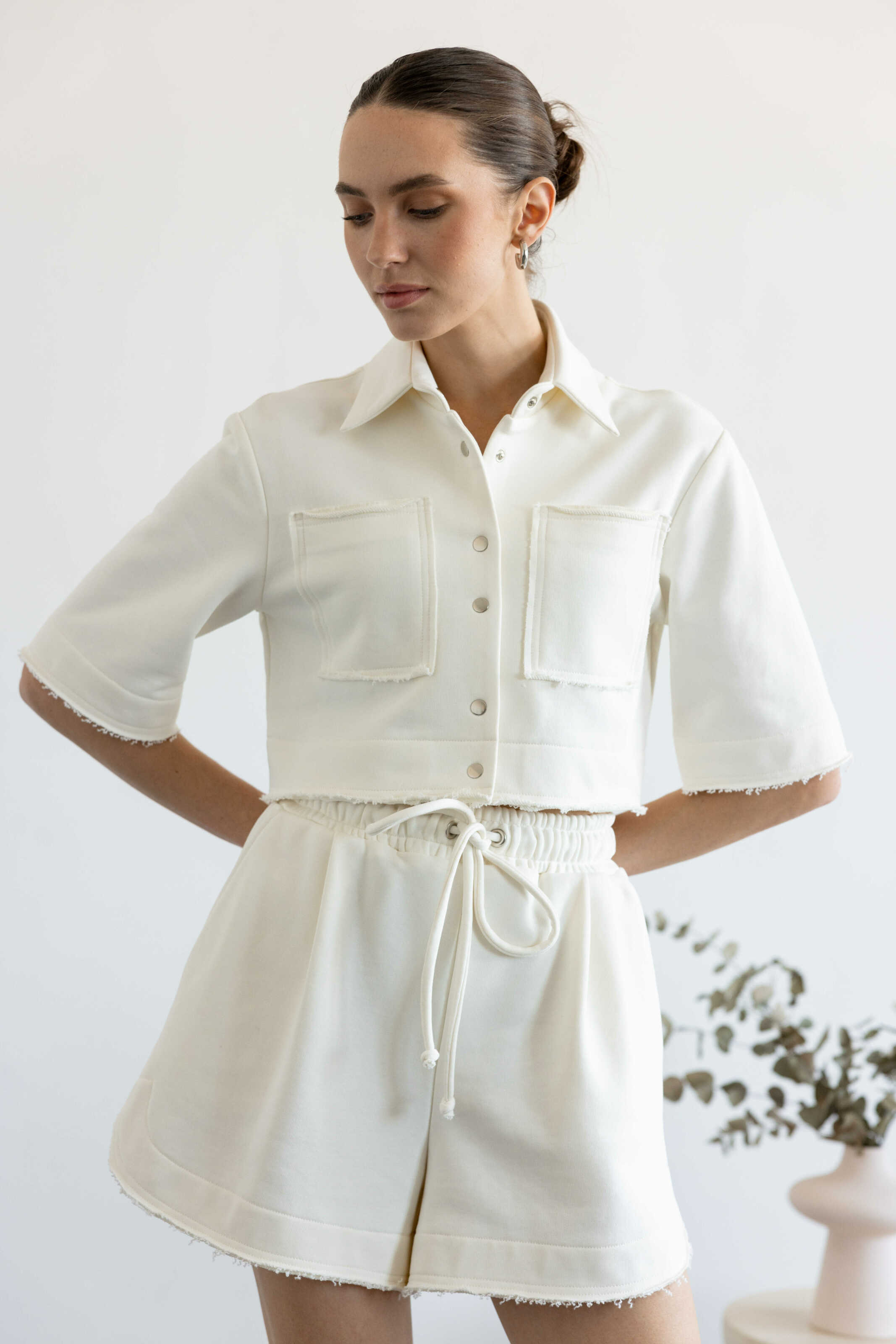 Shorts cream knit
