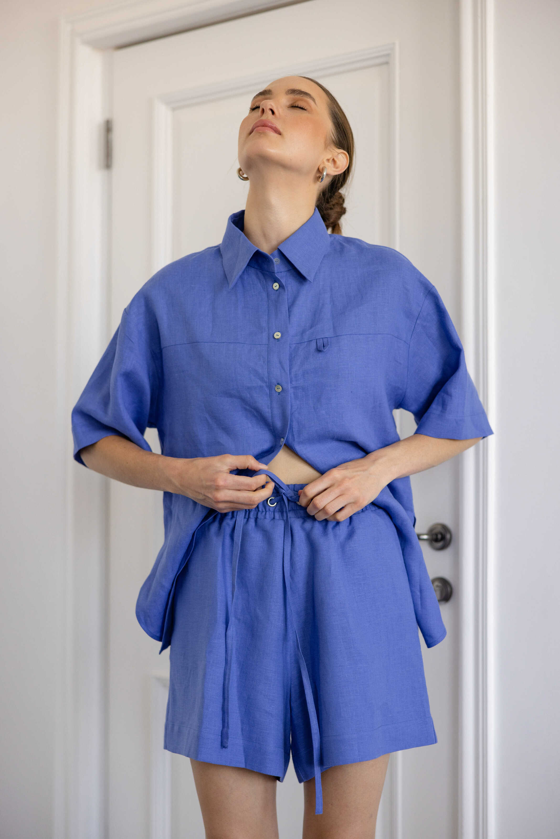Shorts navy linen