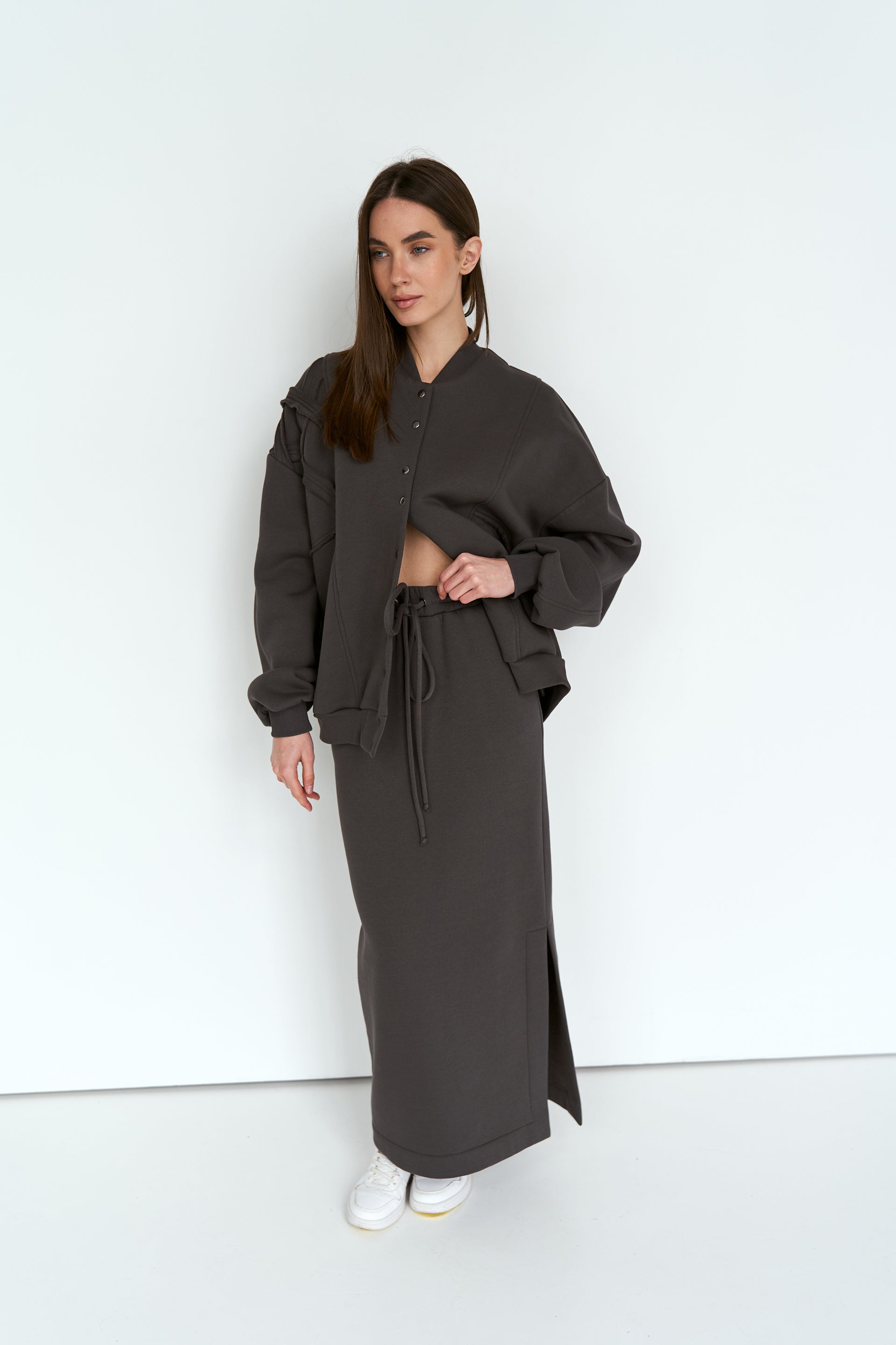 Graphite Maxi Skirt Knit