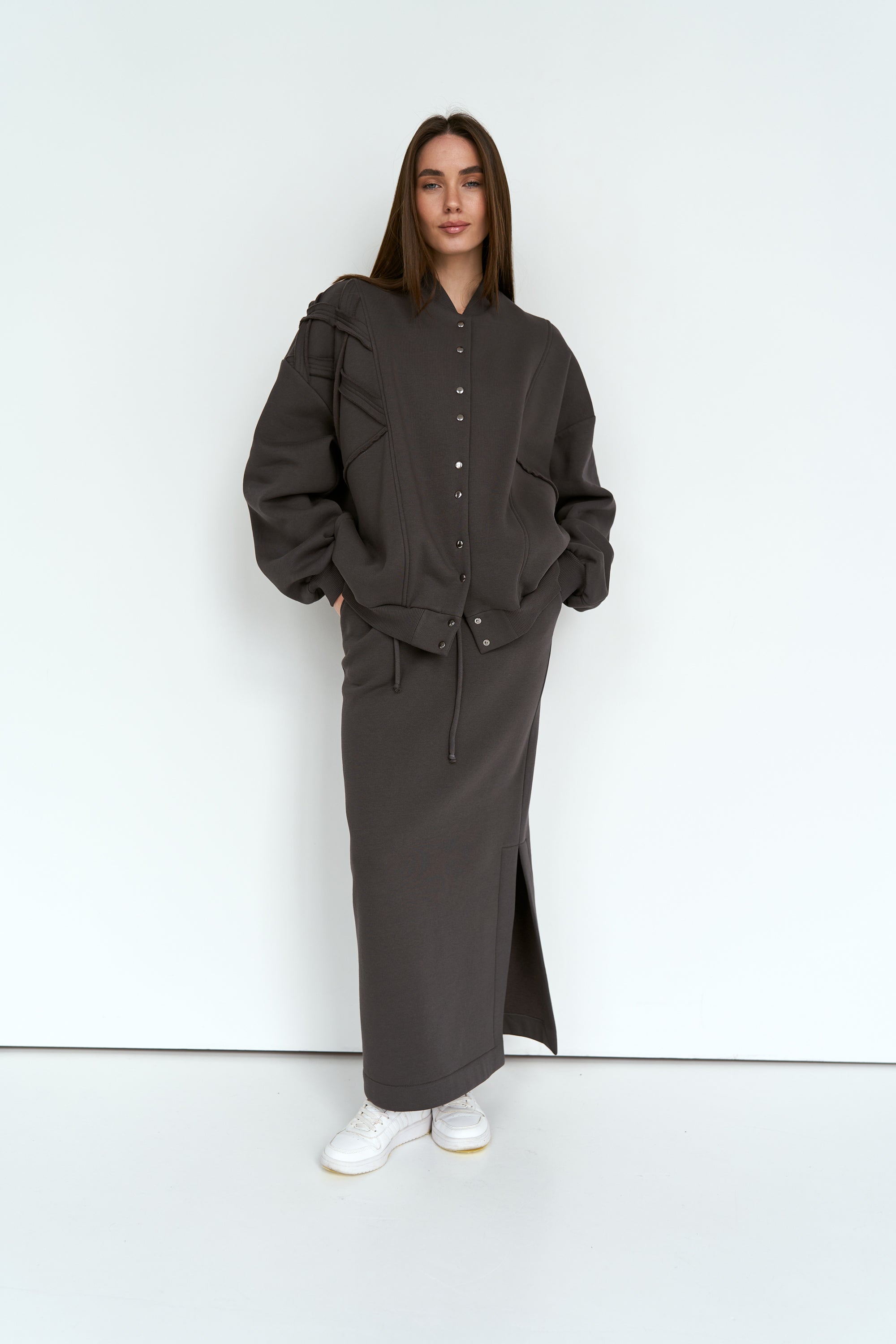 Graphite Maxi Skirt Knit