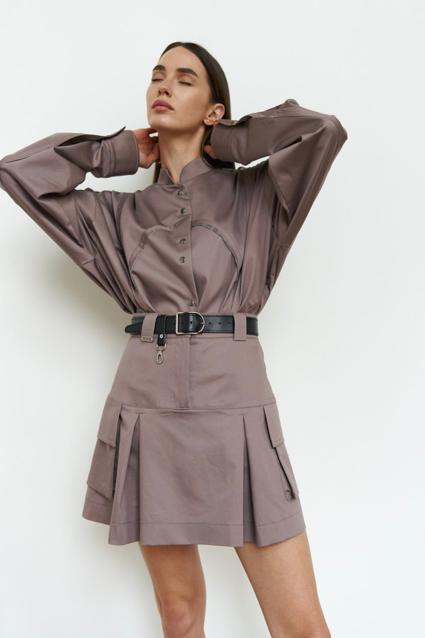Mocha Cargo Skirt Cotton