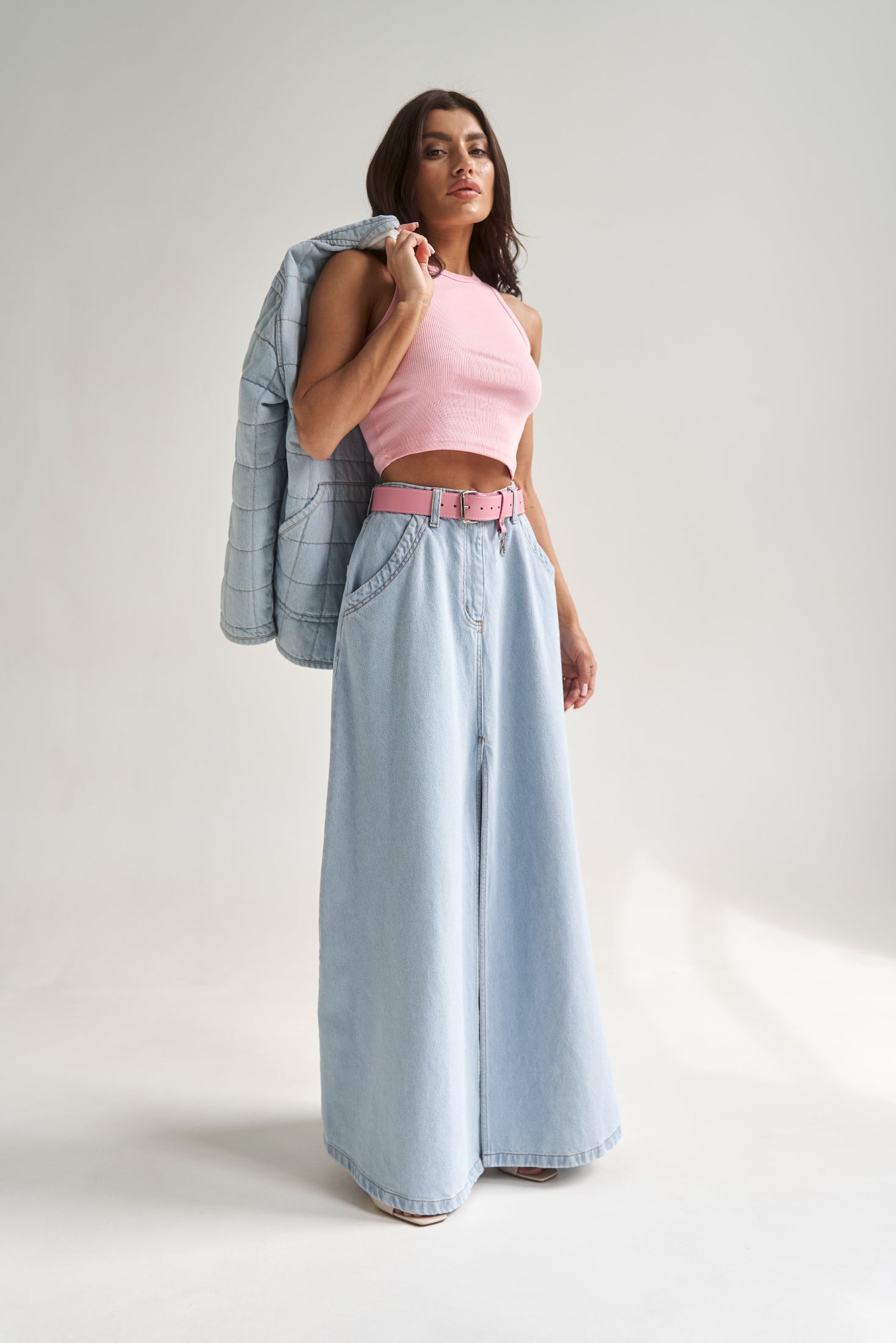Denim Maxi Skirt LightBlue