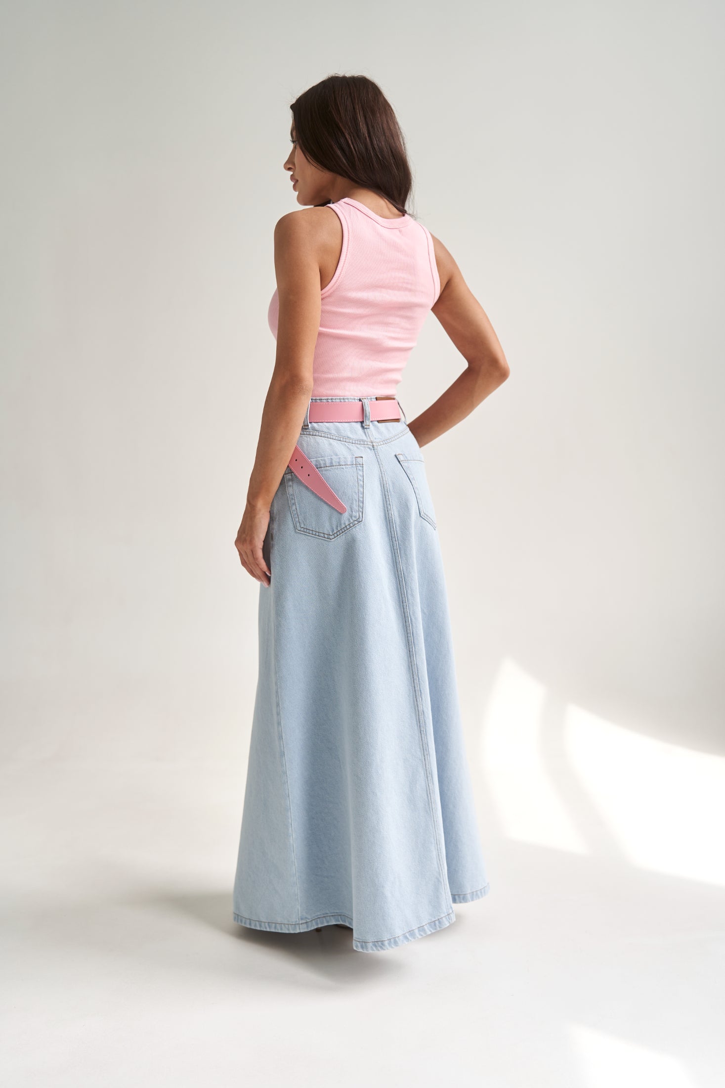 Denim Maxi Skirt LightBlue