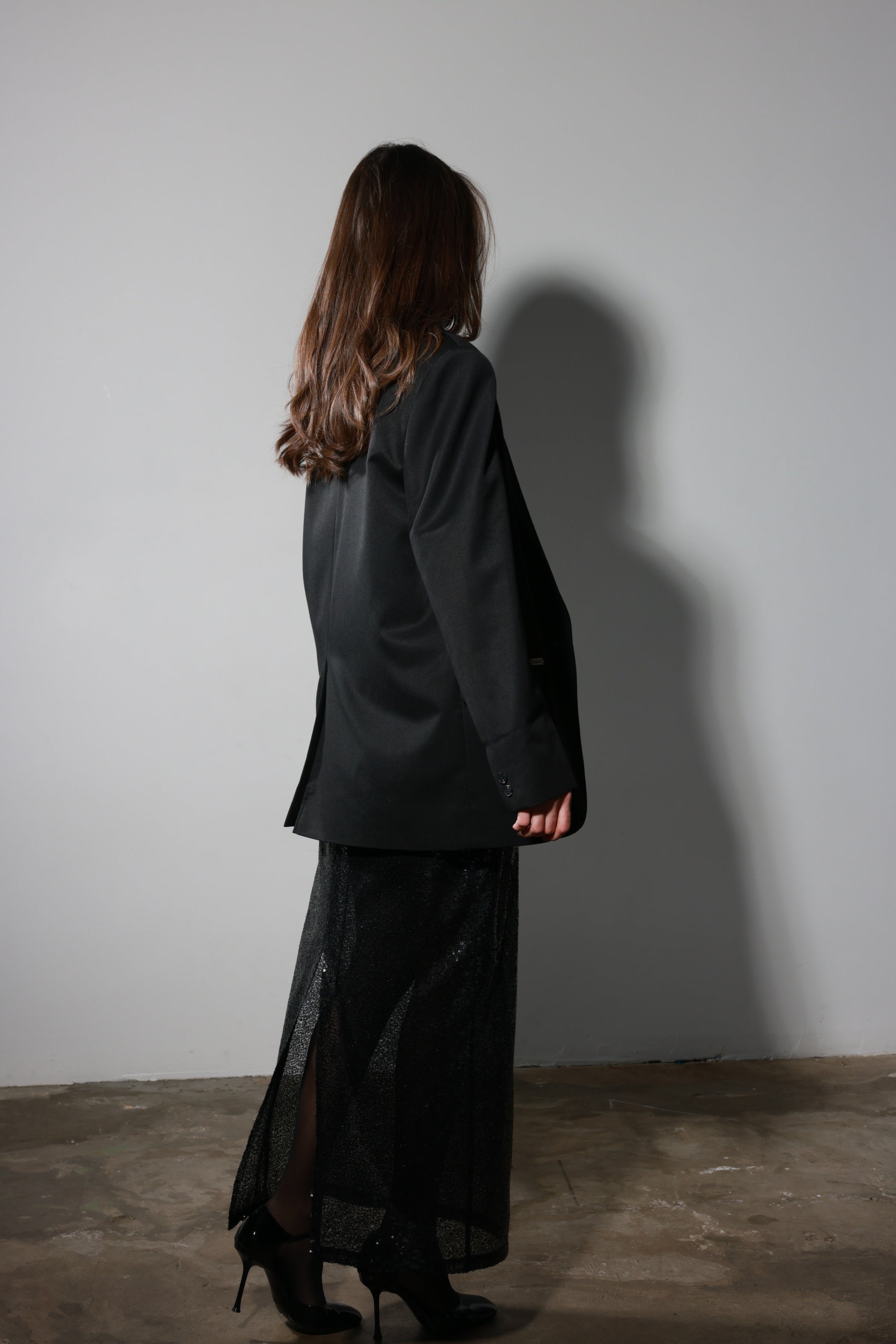 Black Sequin Maxi Skirt