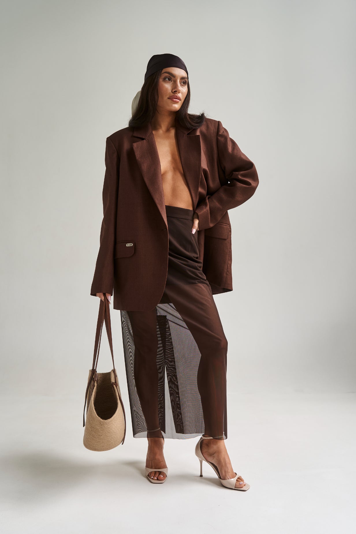 Chocolate Mesh Maxi Skirt
