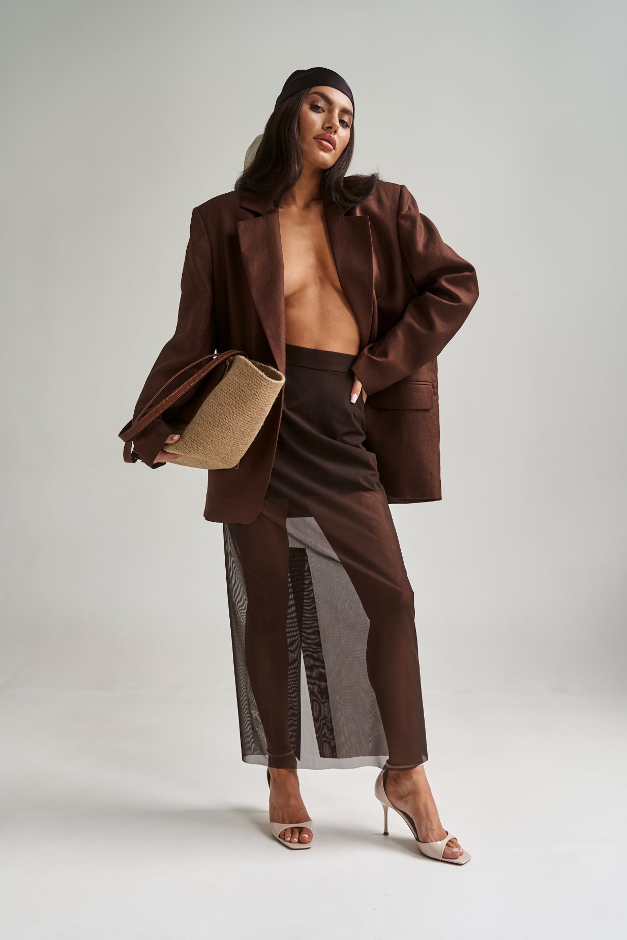Chocolate Mesh Maxi Skirt