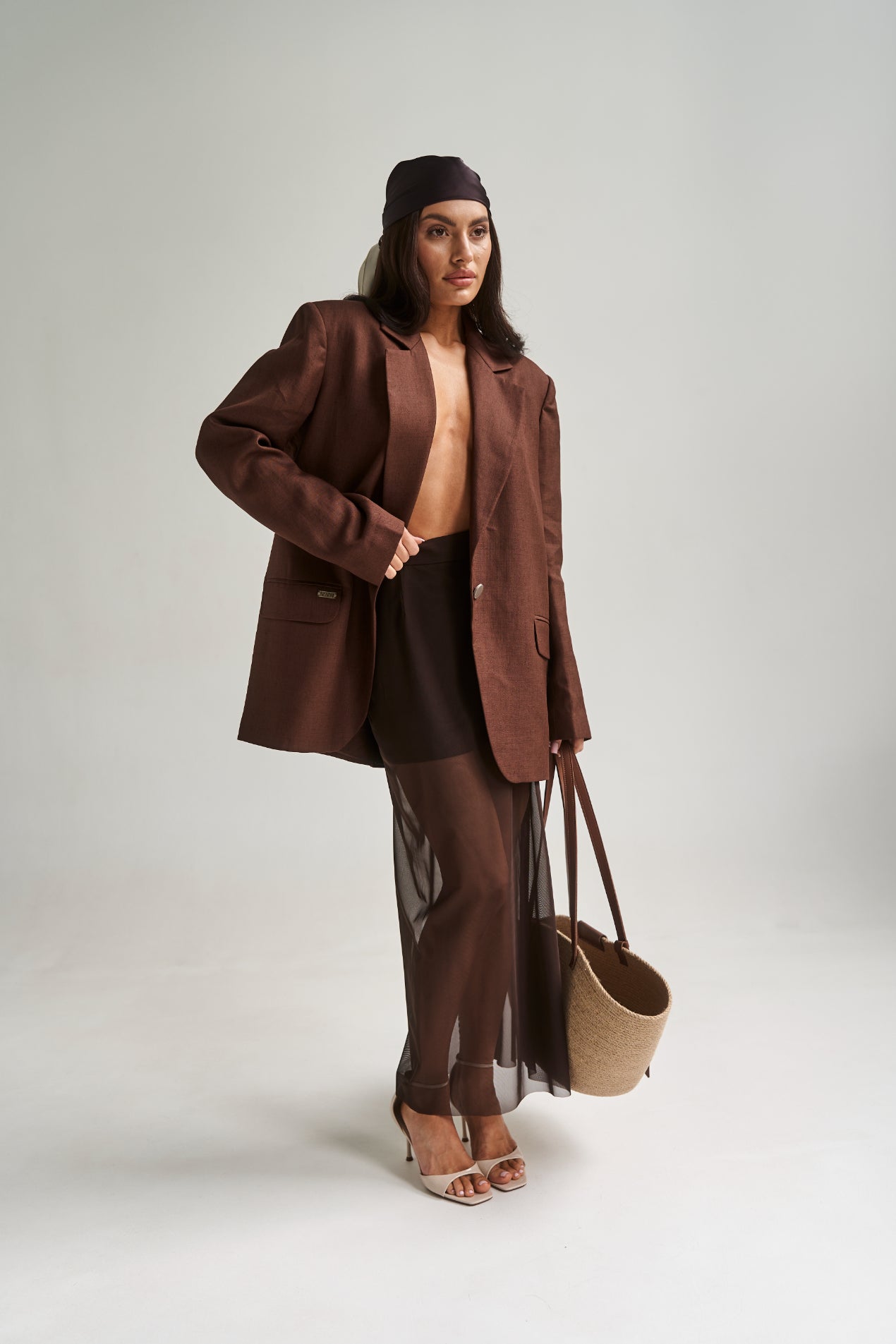 Chocolate Mesh Maxi Skirt
