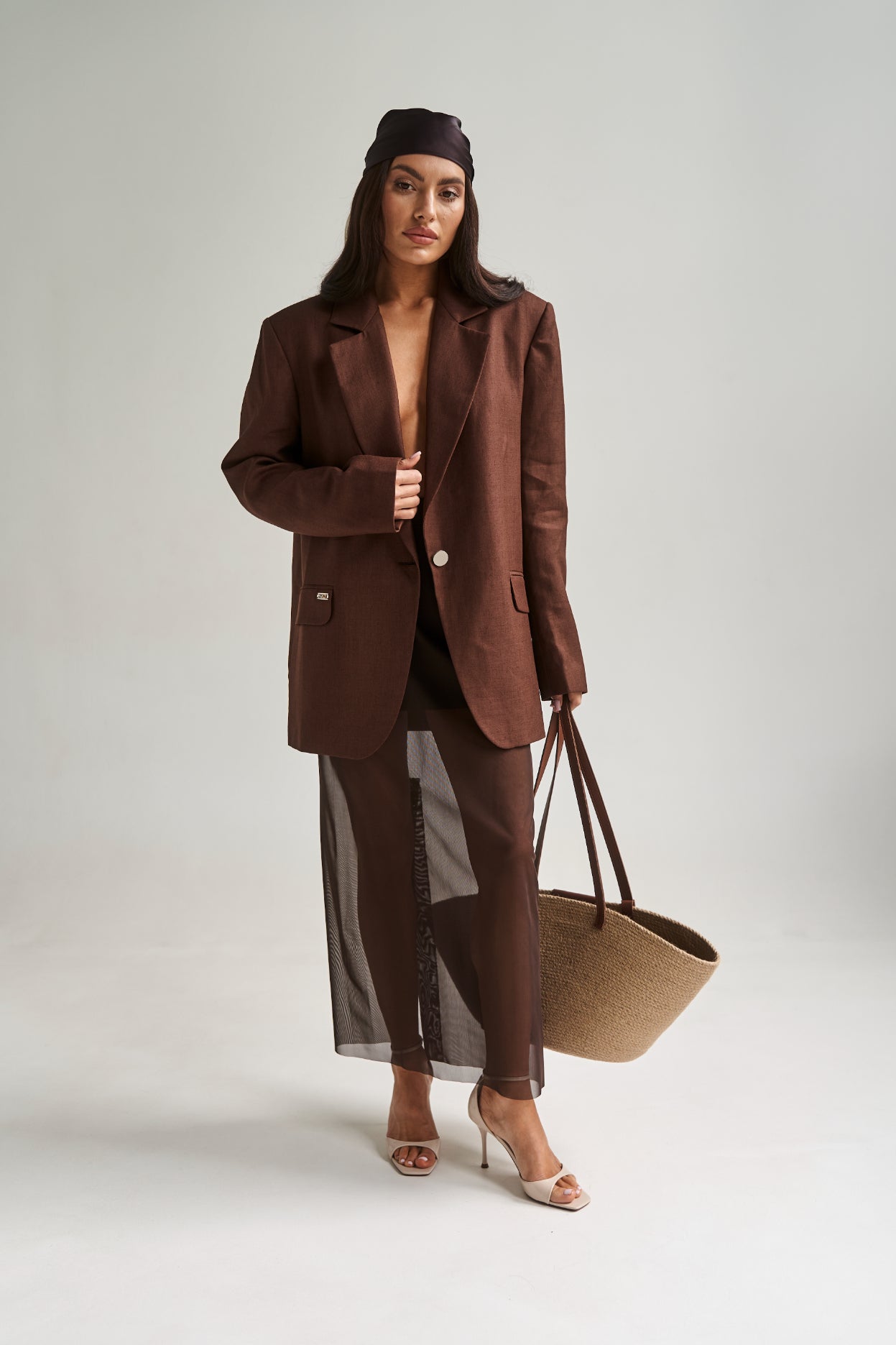 Chocolate Mesh Maxi Skirt