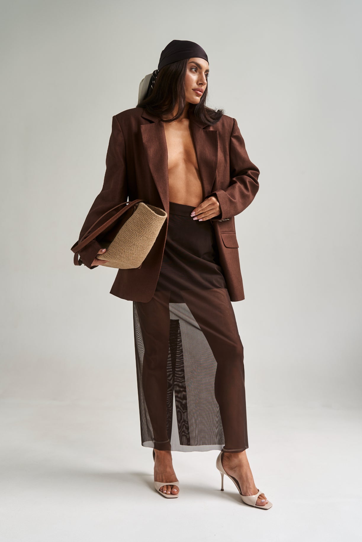 Chocolate Mesh Maxi Skirt