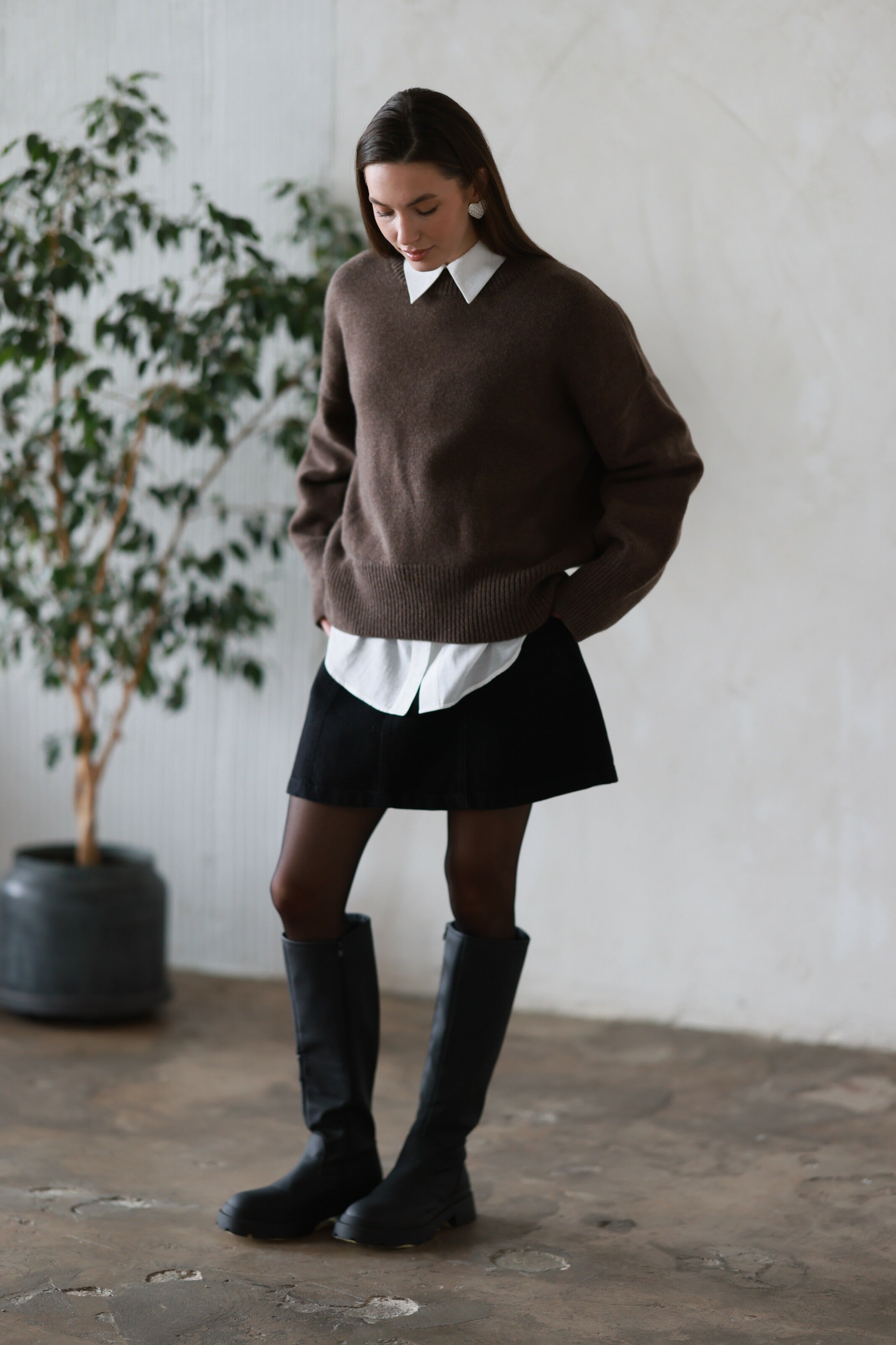 Denim Mini Skirt Black