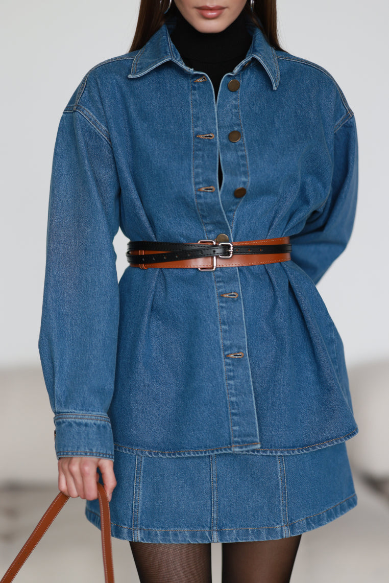 Denim Mini Skirt Blue