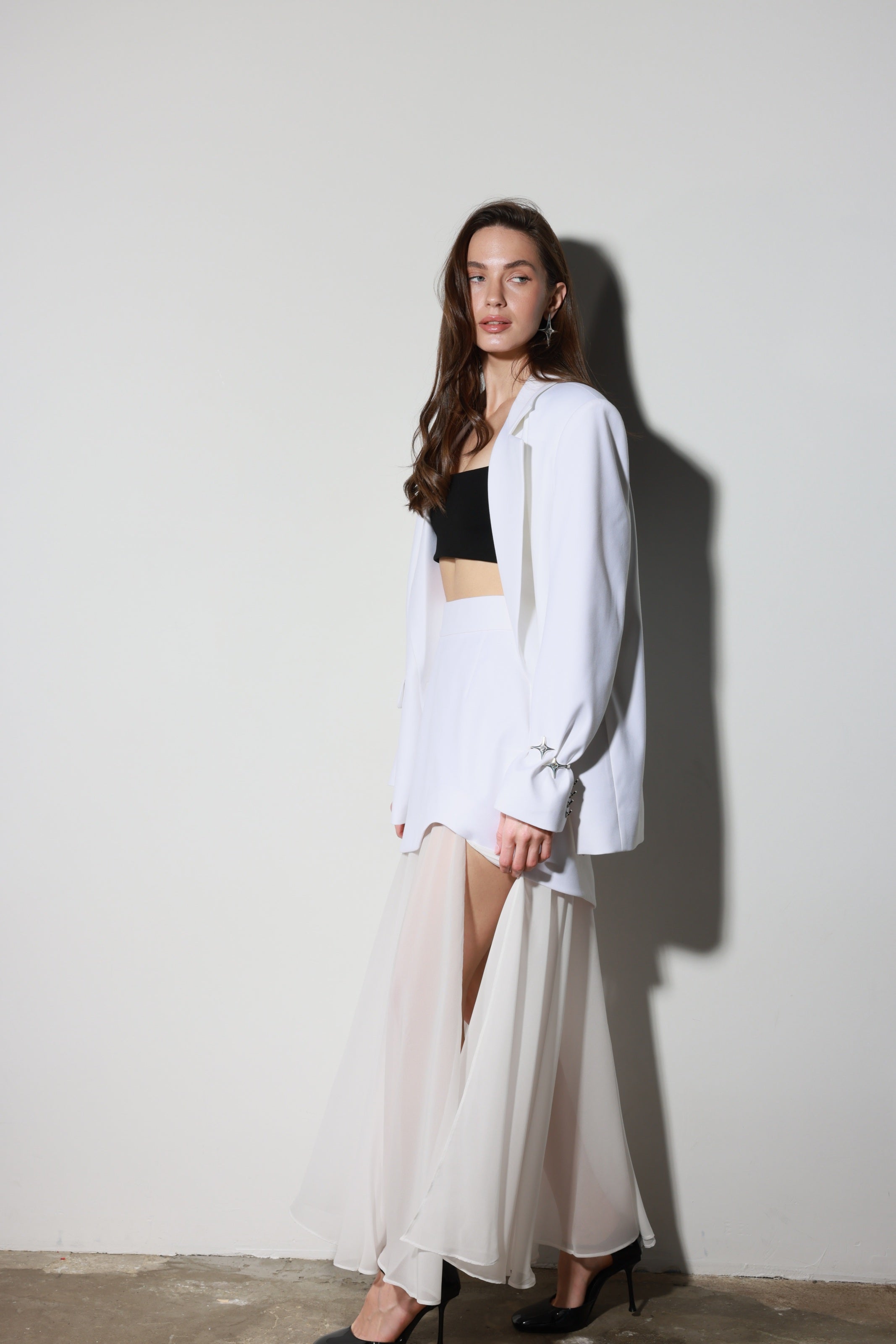 Double Asymmetrical Skirt White
