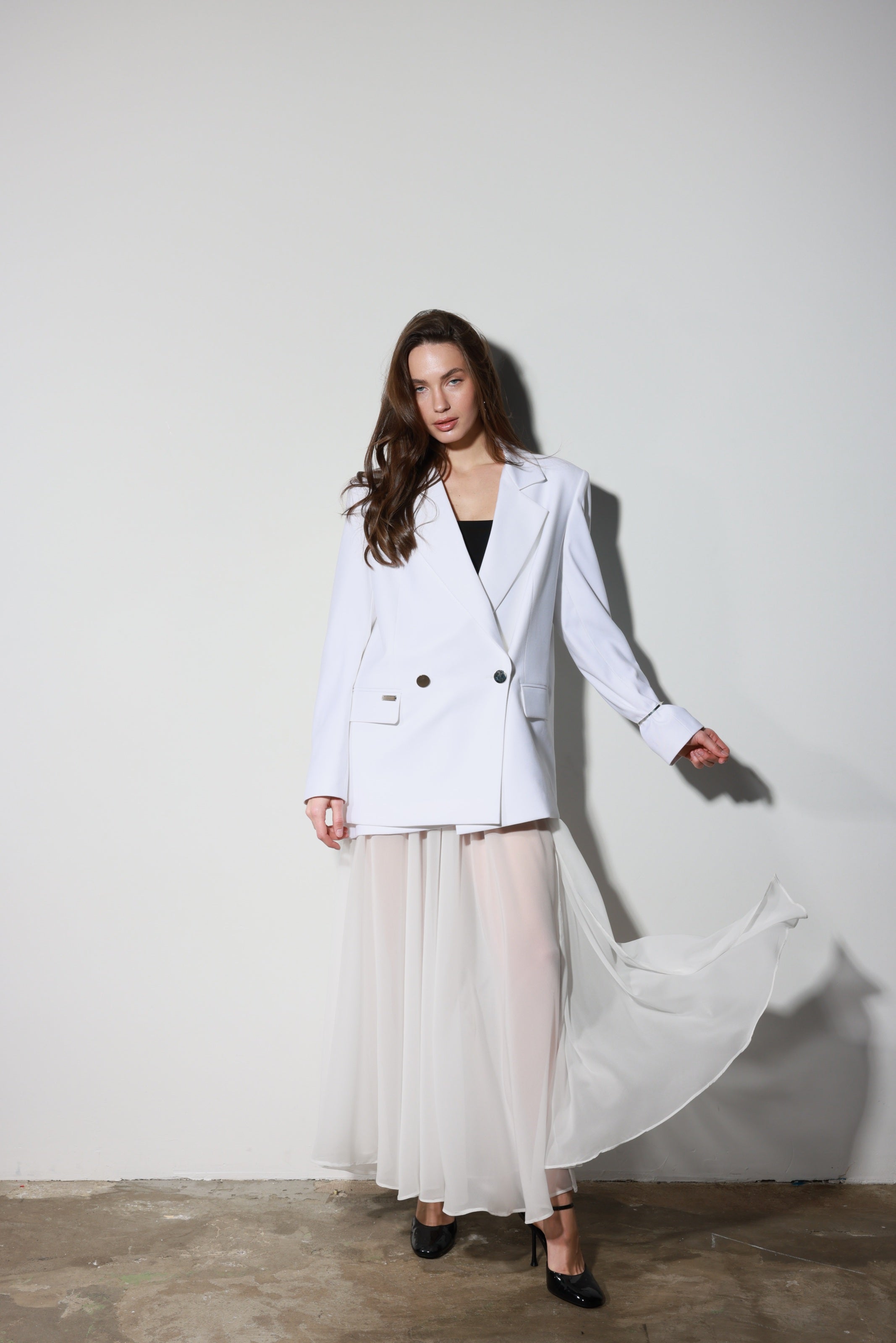 Double Asymmetrical Skirt White