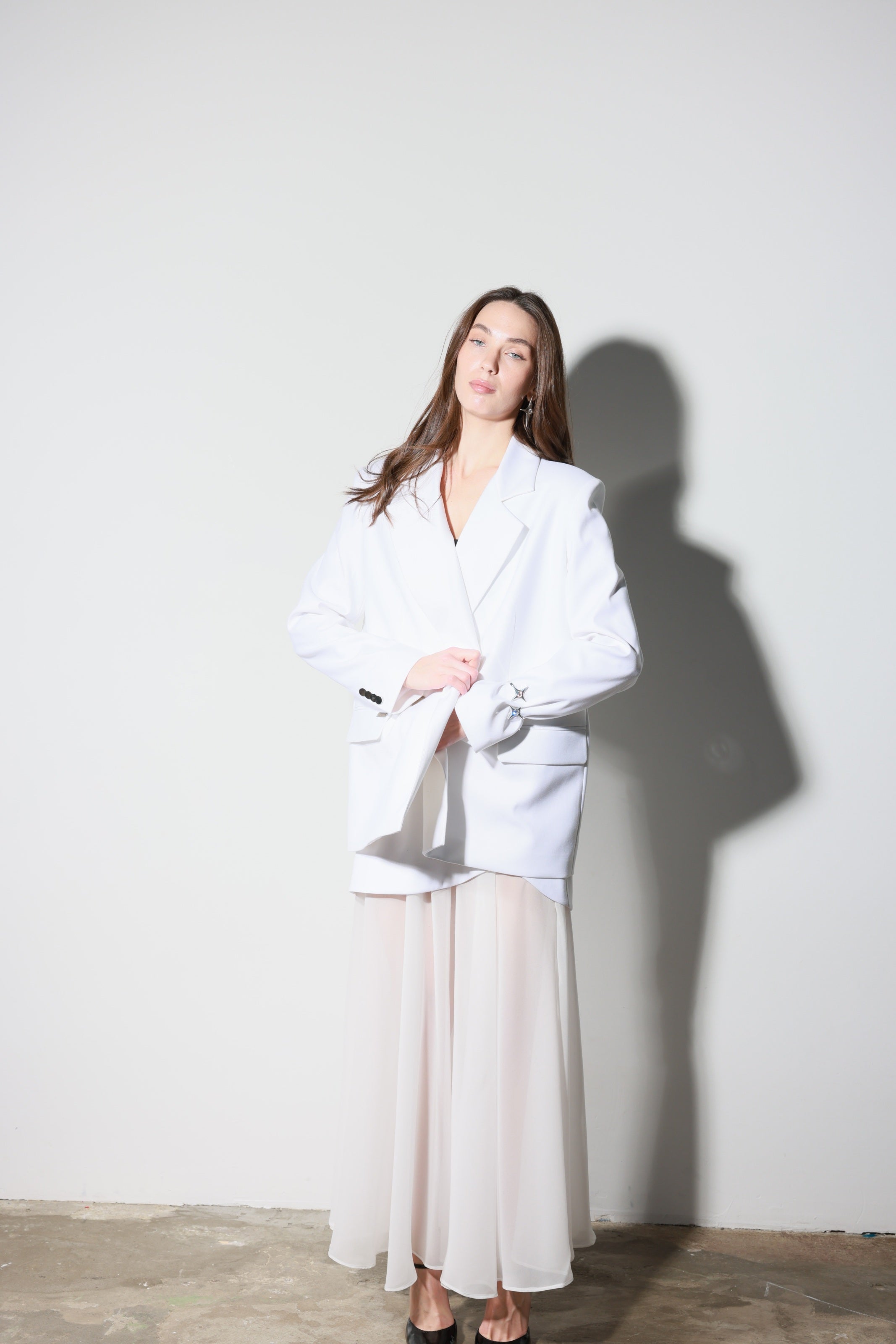 Double Asymmetrical Skirt White
