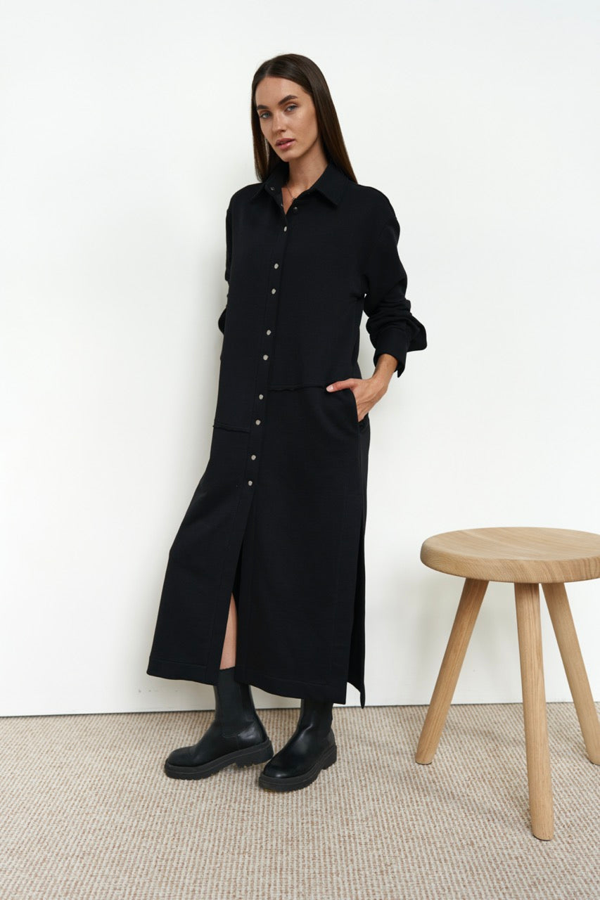 Dress-cardigan black knit U