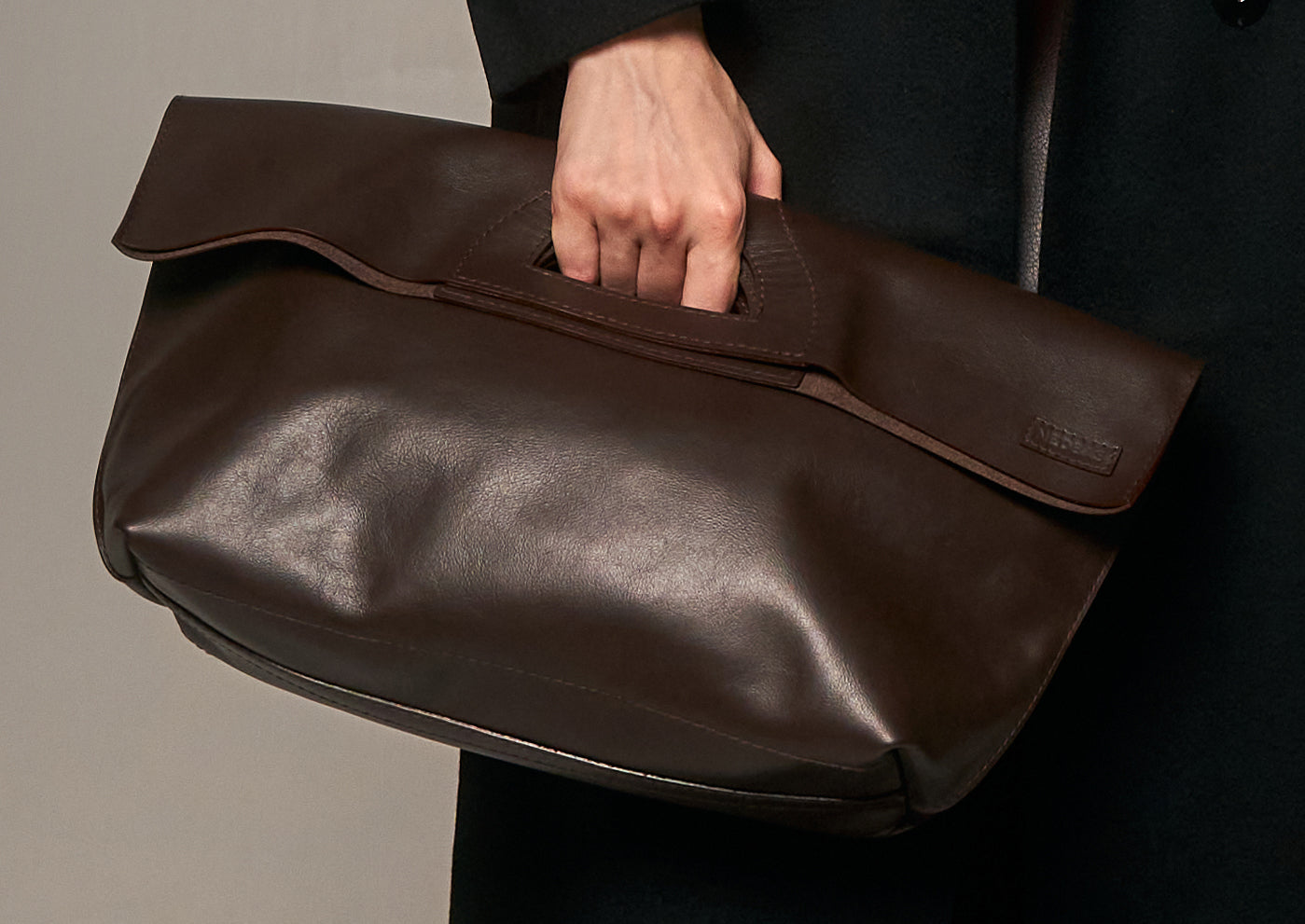 NEDBAS Leather Bag Chocolate