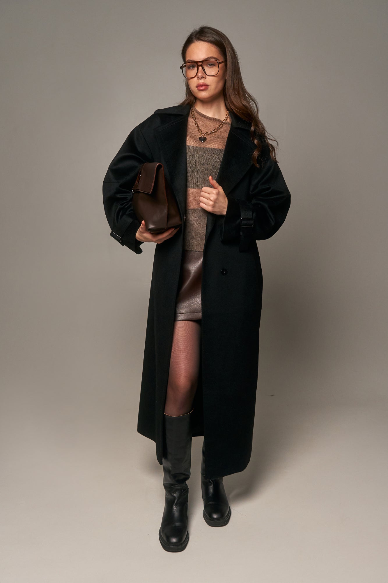 NEDBAS Leather Bag Chocolate