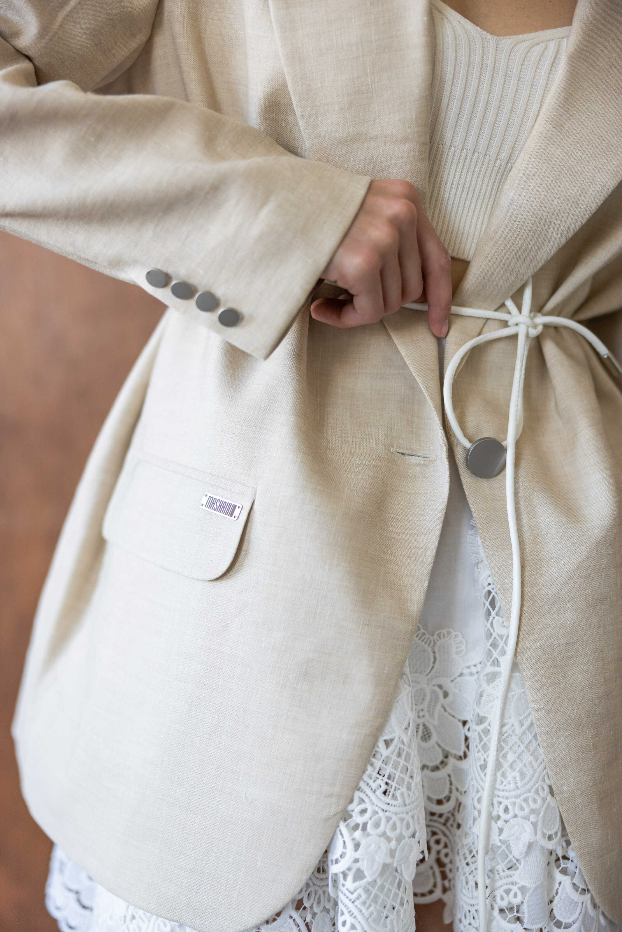 Blazer linen Oversize Beige