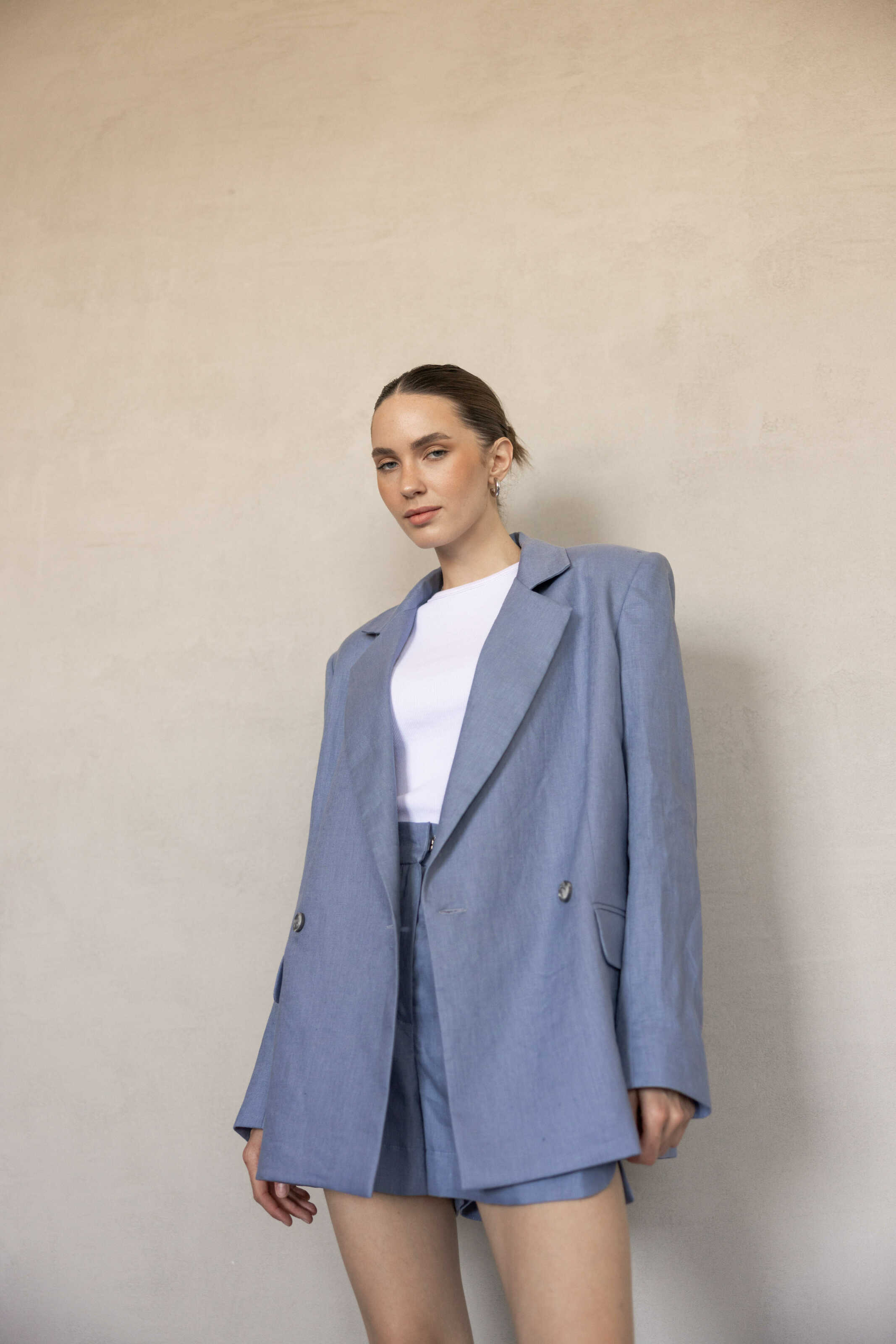 Blazer linen Oversize Light Blue