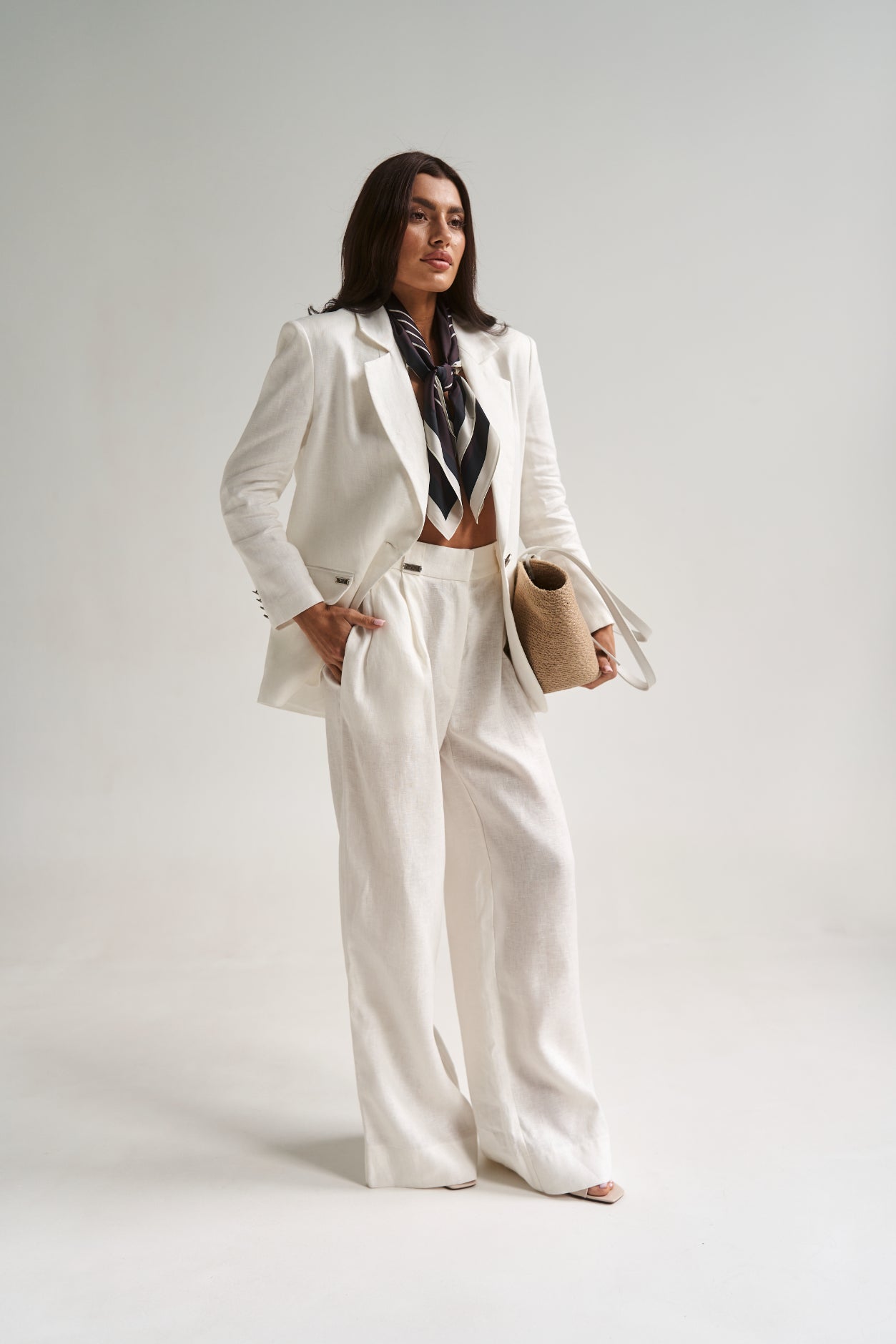 Linen Oversize Jacket White