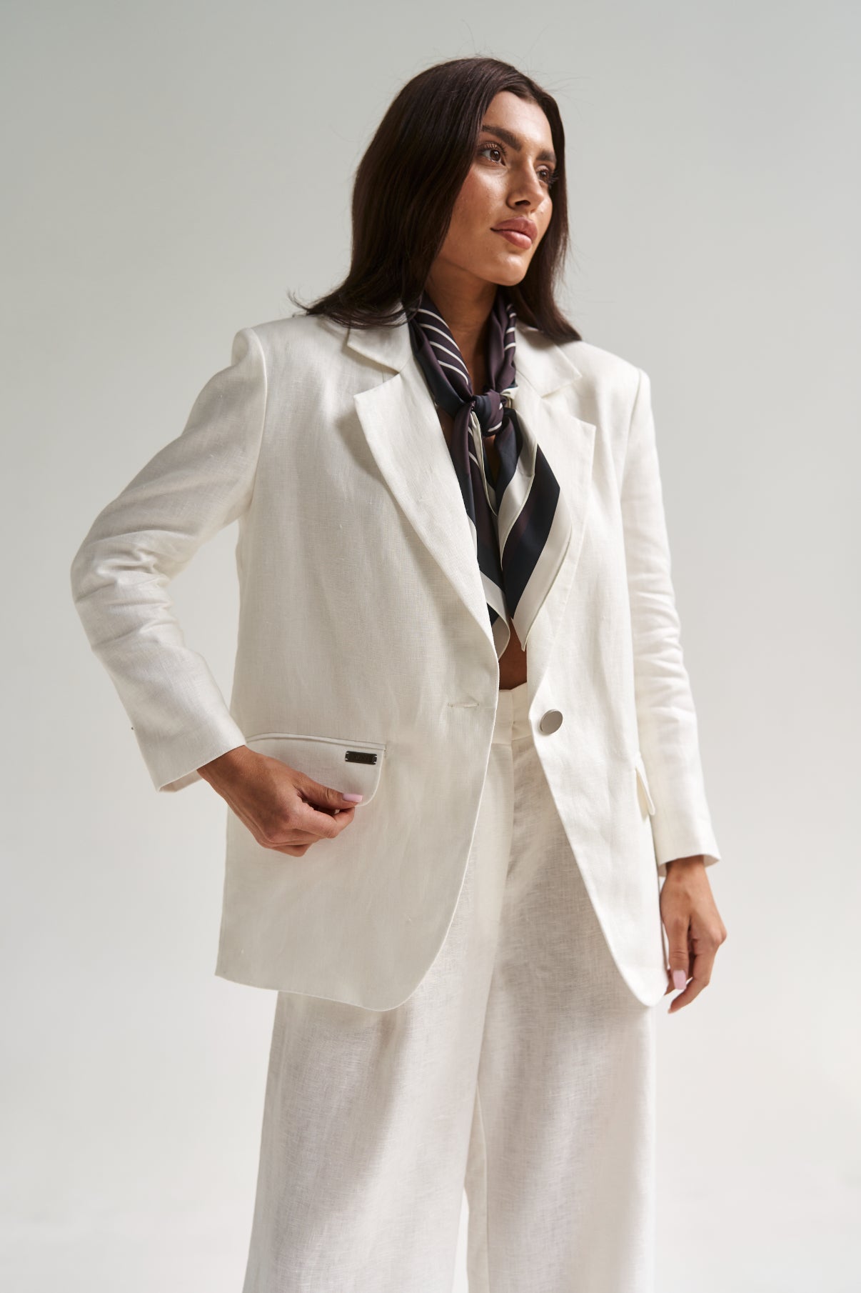 Linen Oversize Jacket White