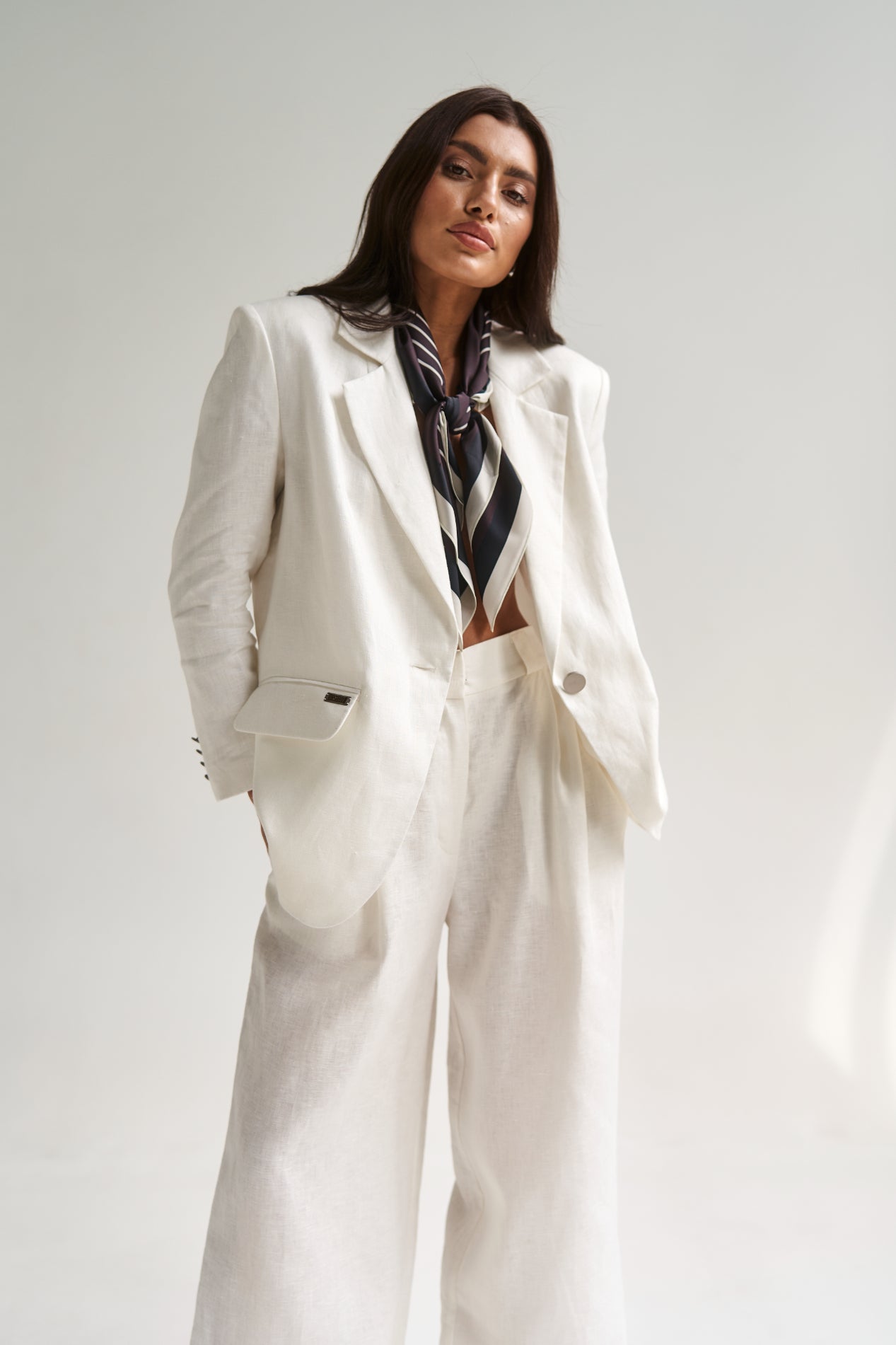 Linen Oversize Jacket White