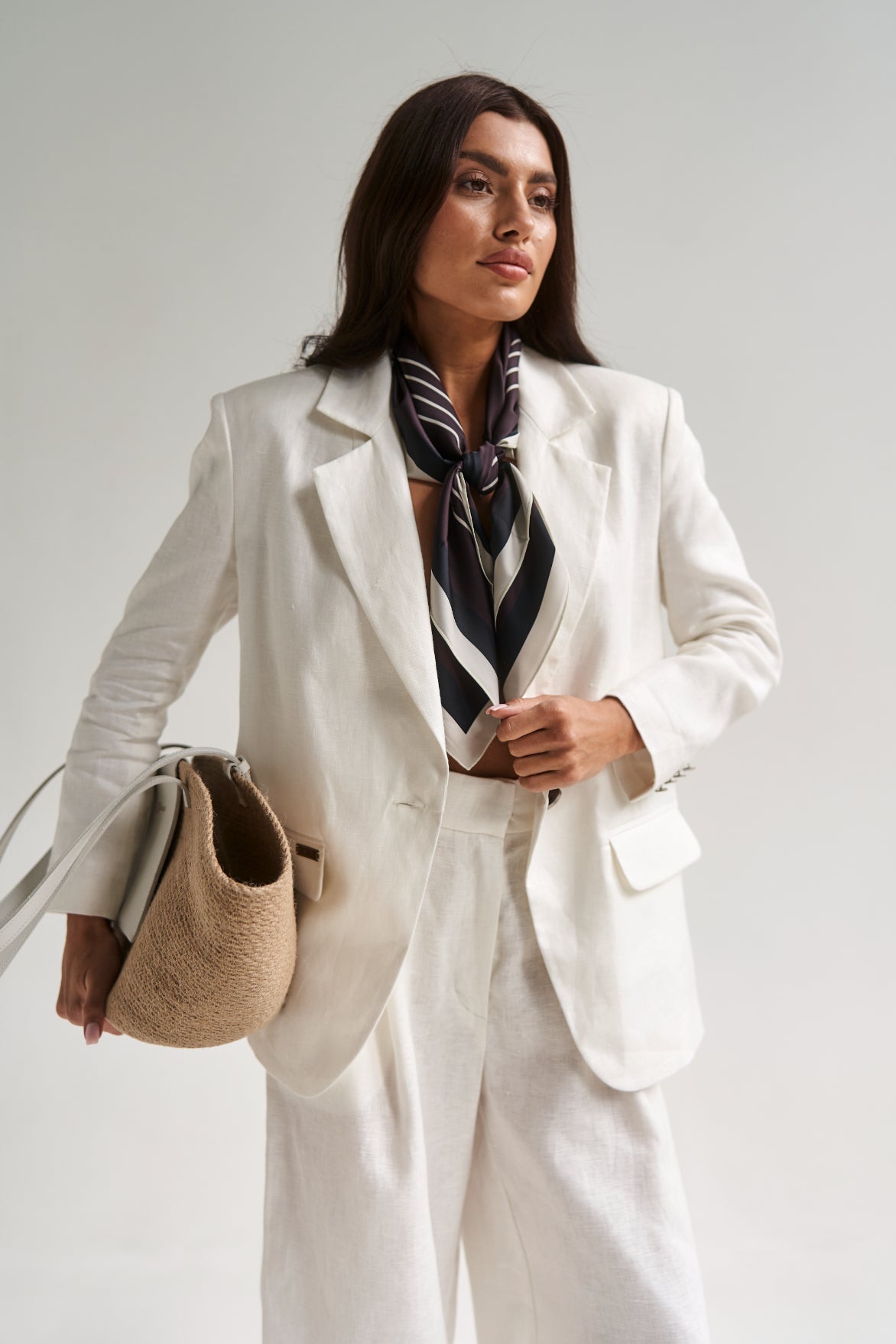Linen Oversize Jacket White