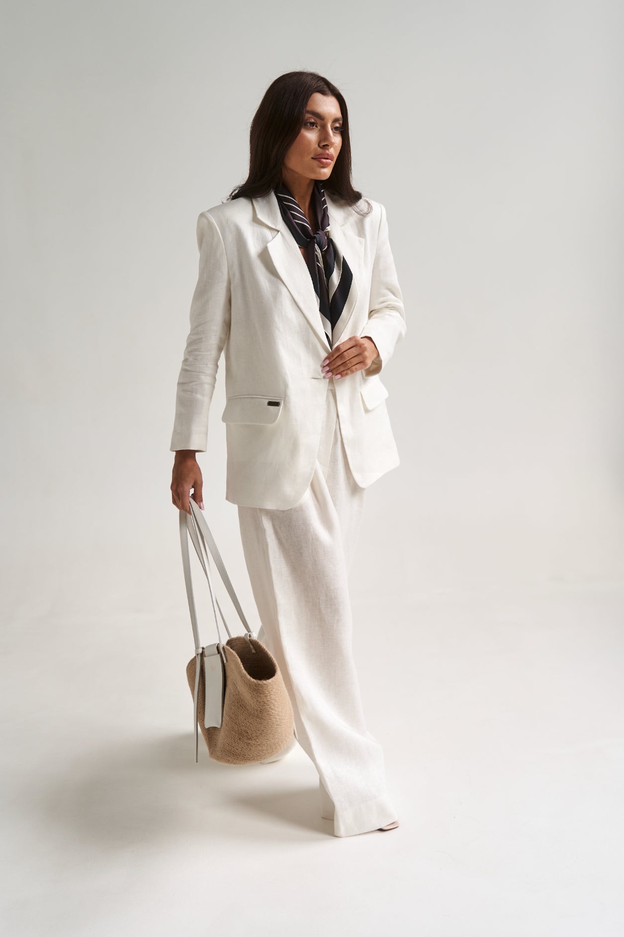 Linen Oversize Jacket White