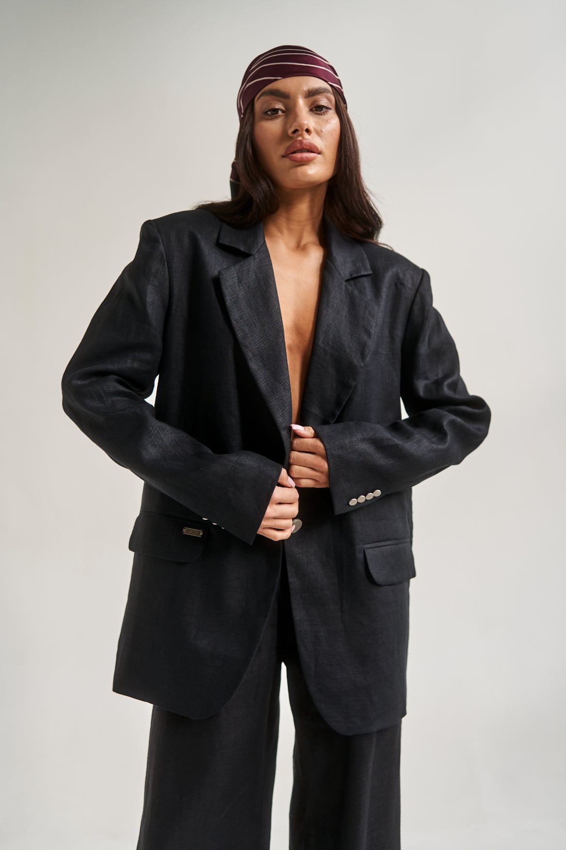 Linen Oversize Jacket Black