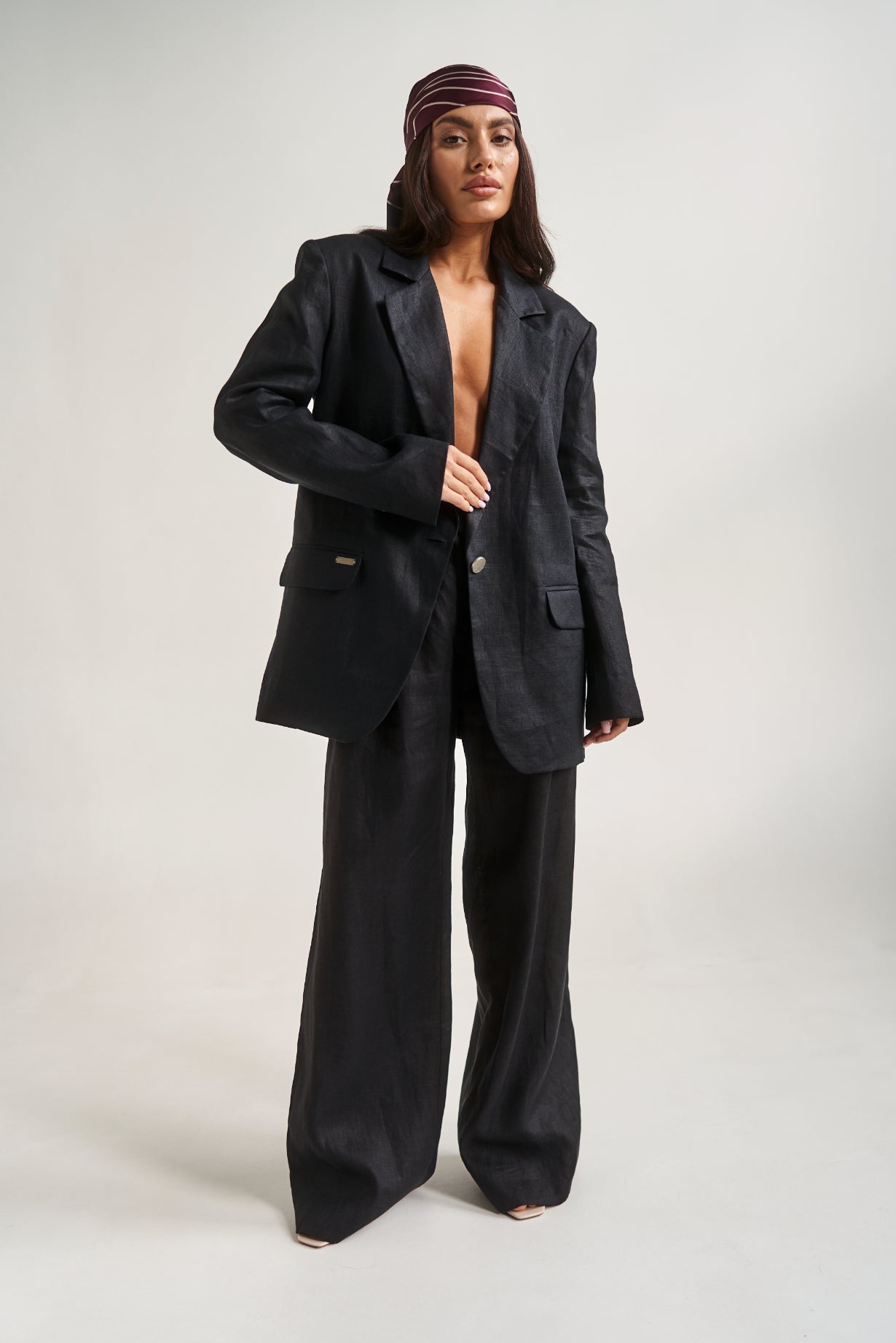 Linen Oversize Jacket Black
