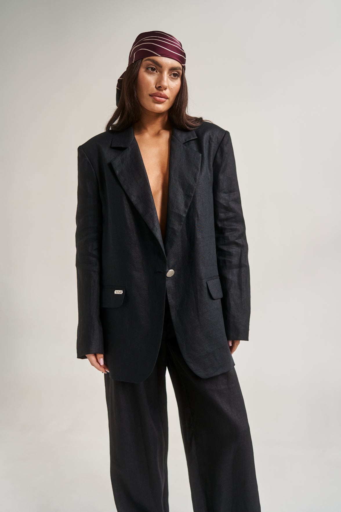 Linen Oversize Jacket Black