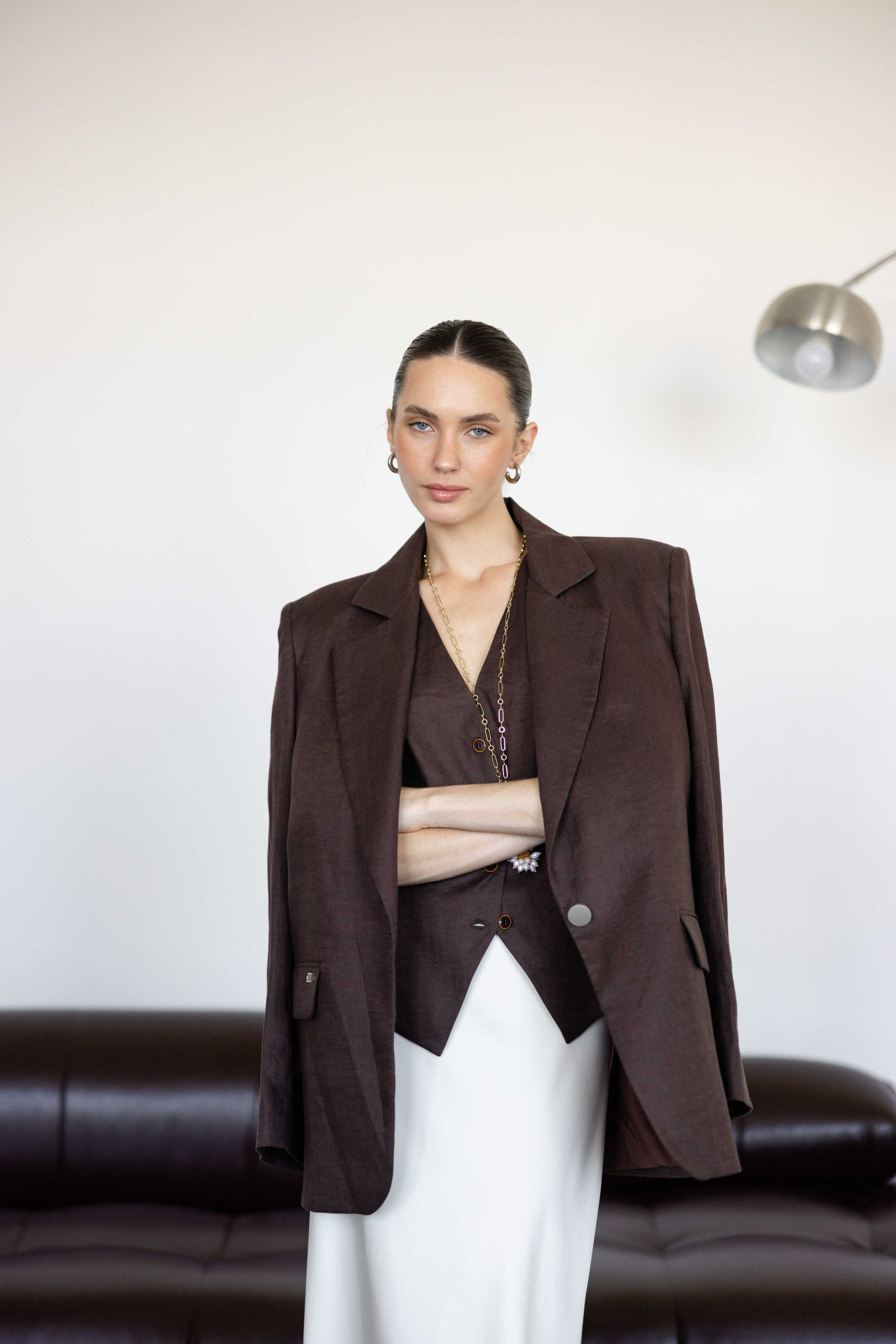 Blazer linen Oversize Chocolate