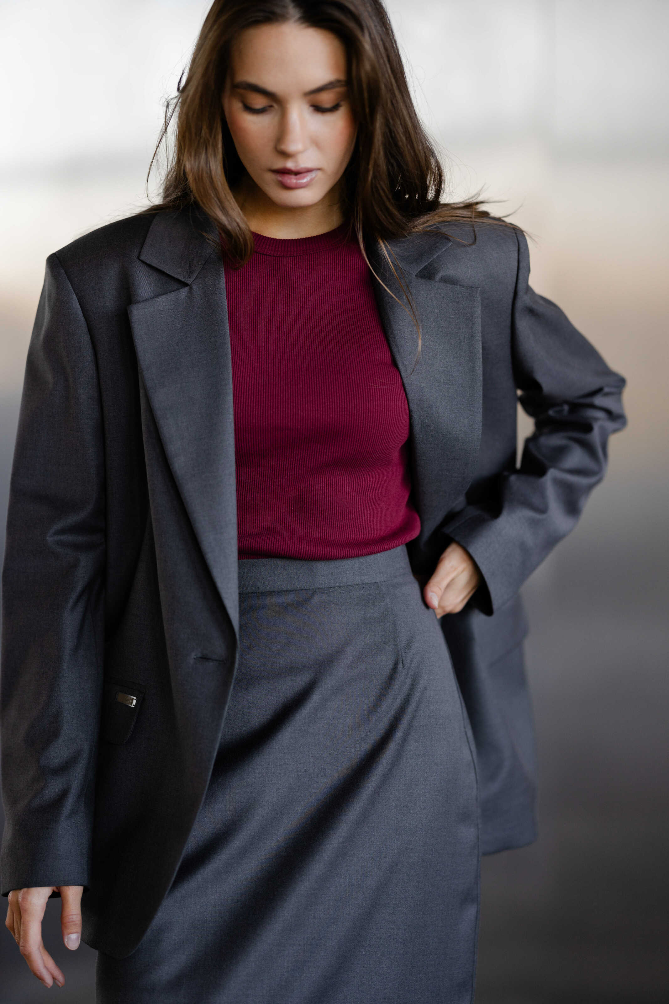 Suit Fabric Jacket Gray