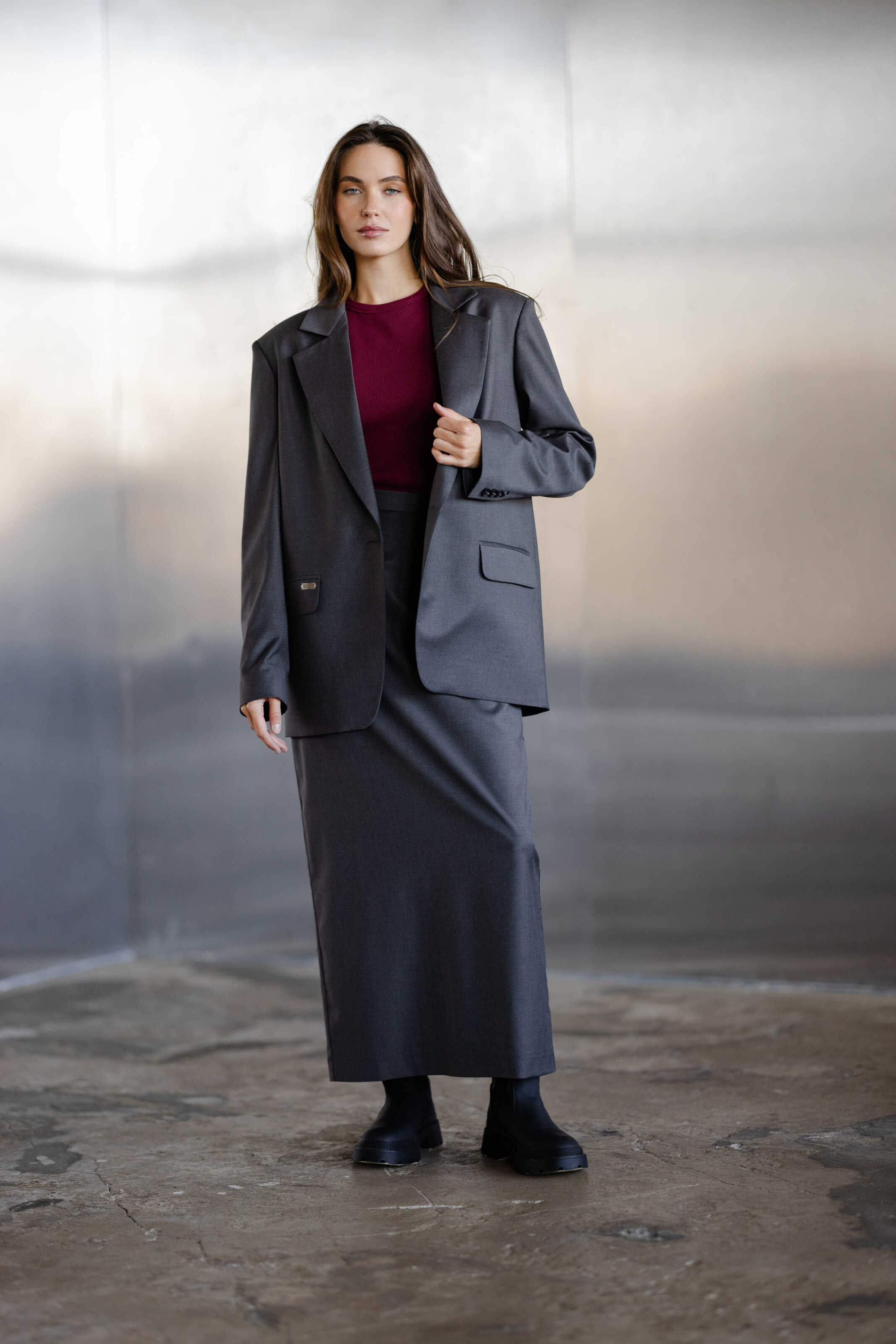 Suit Fabric Jacket Gray