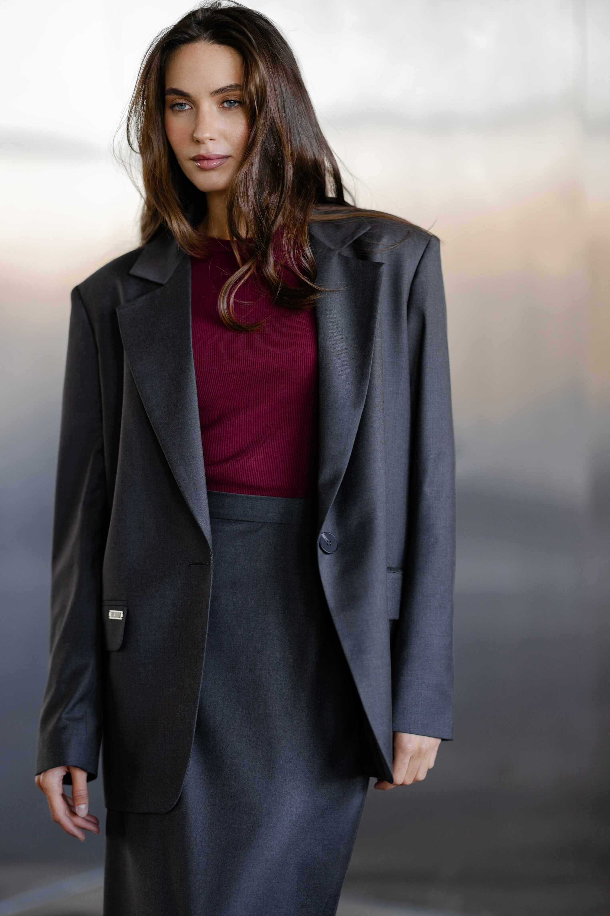 Suit Fabric Jacket Gray