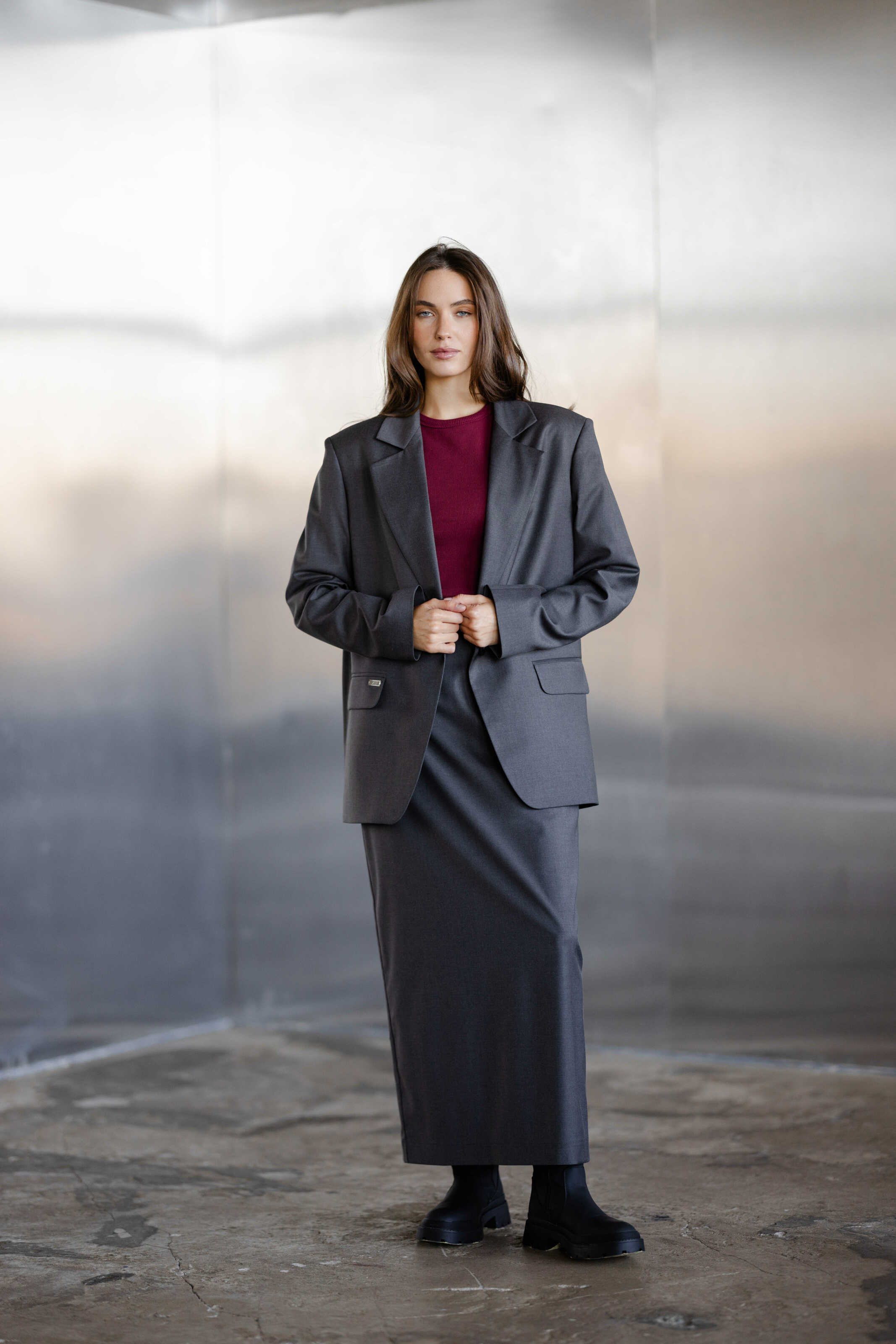 Suit Fabric Jacket Gray