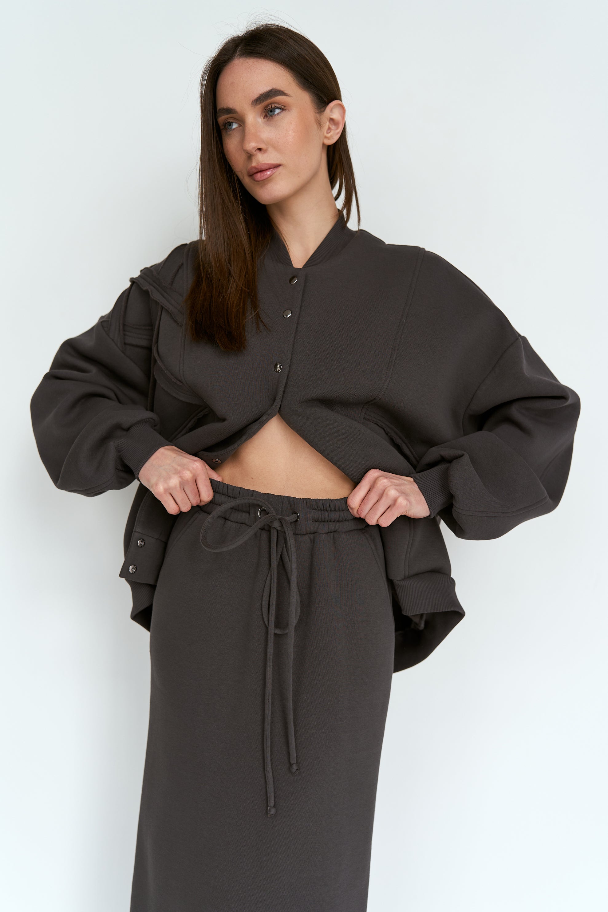 Graphite Bomber Knit U