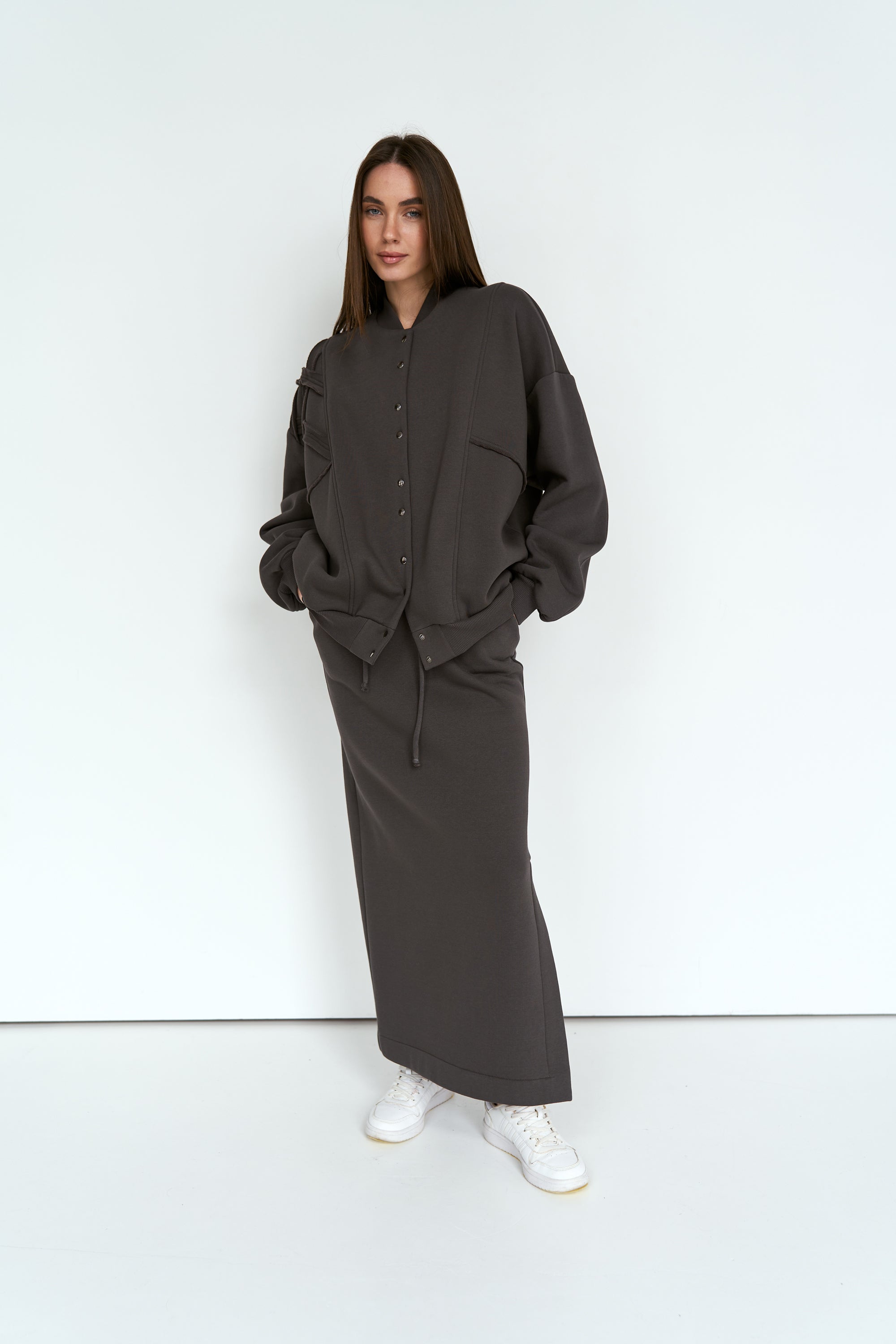 Graphite Bomber Knit U