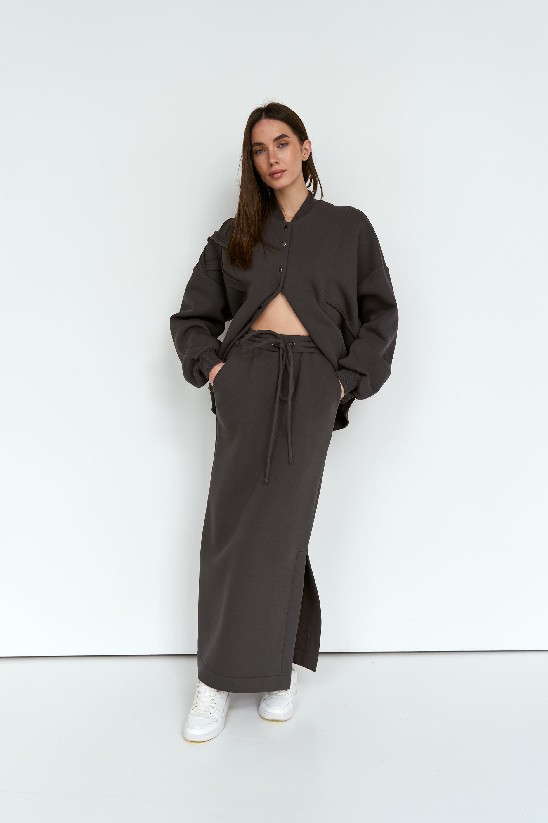 Graphite Bomber Knit U
