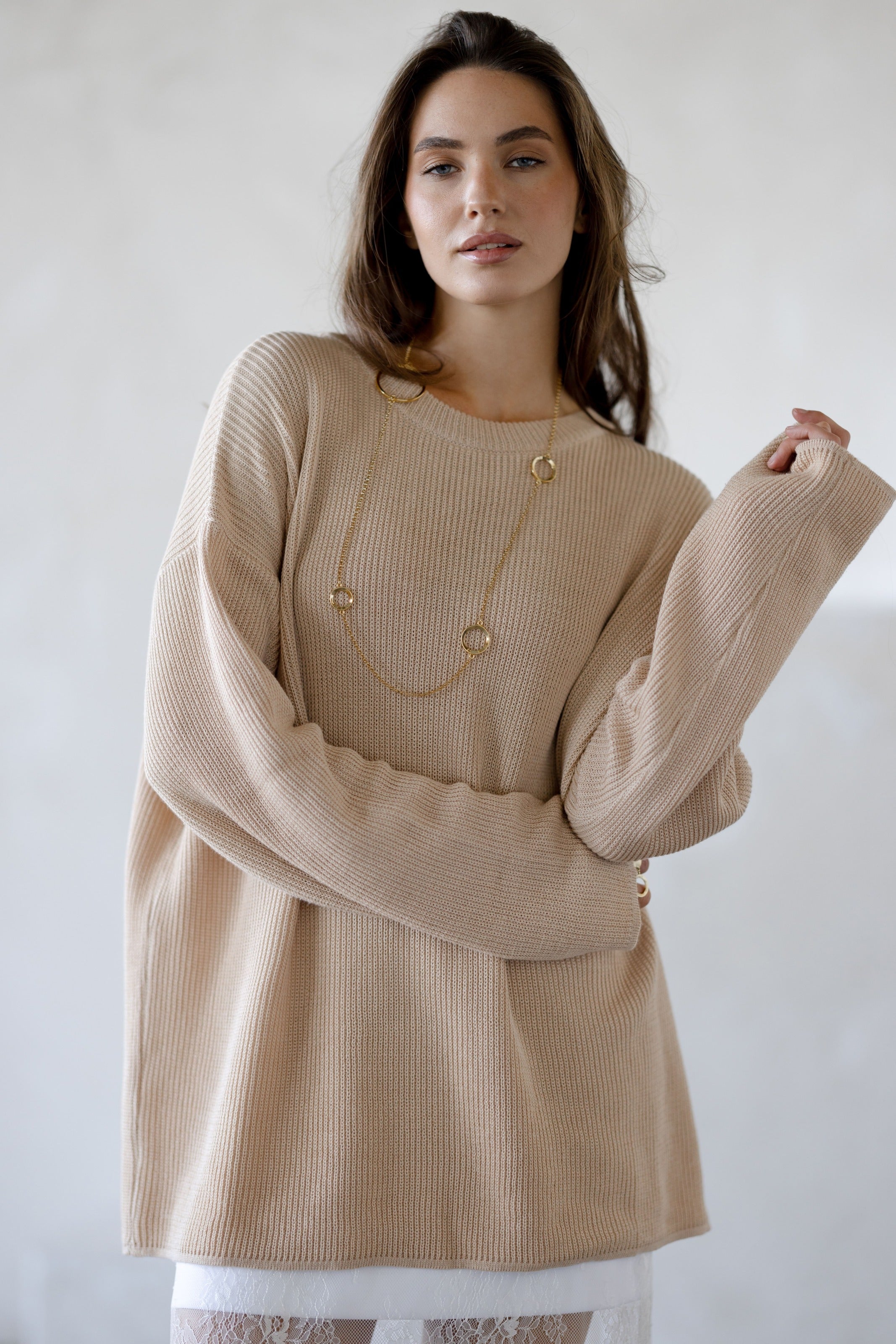 Beige Cotton Jumper